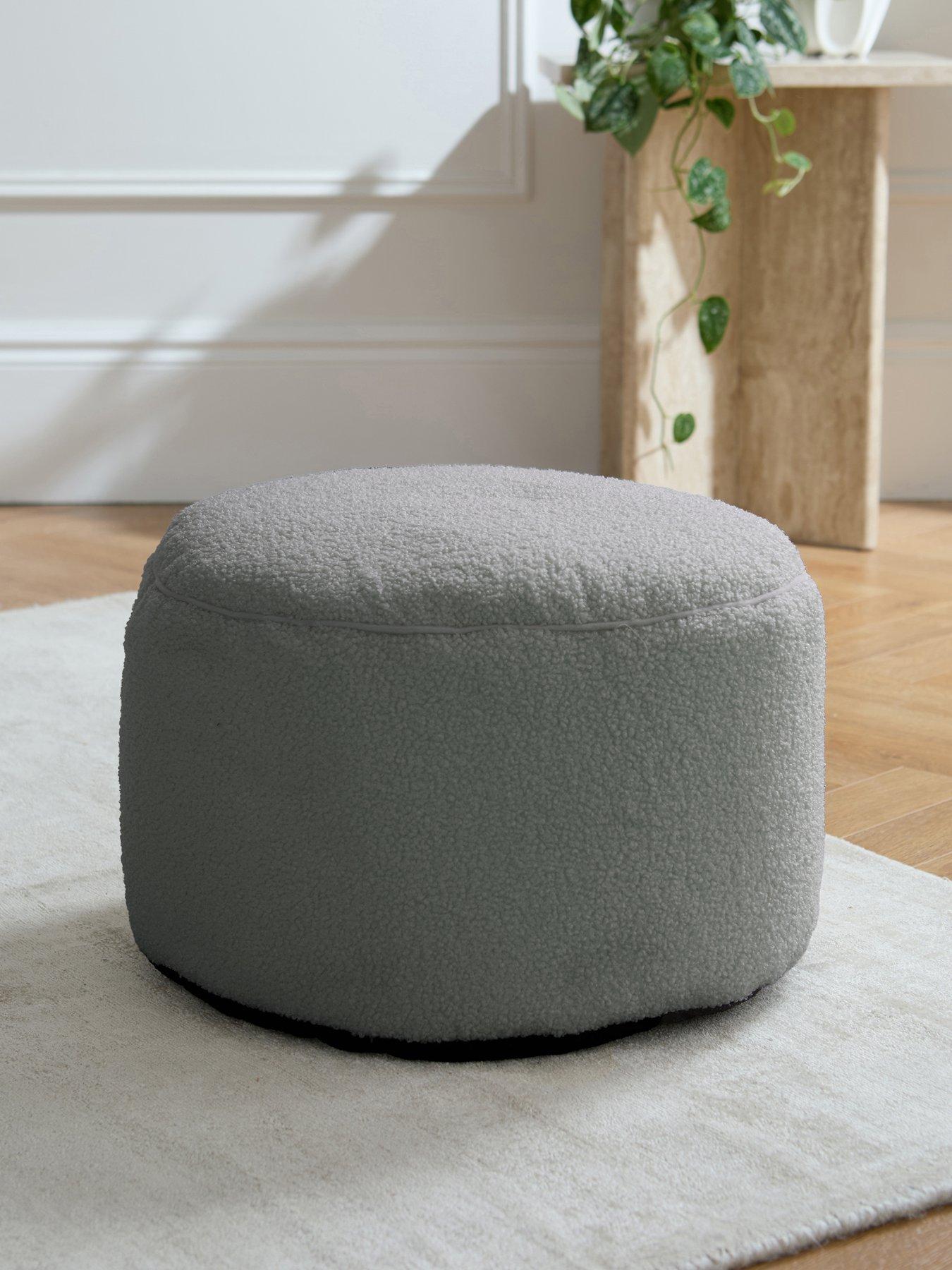 Very Home Boucle Round Footstool Beanbag