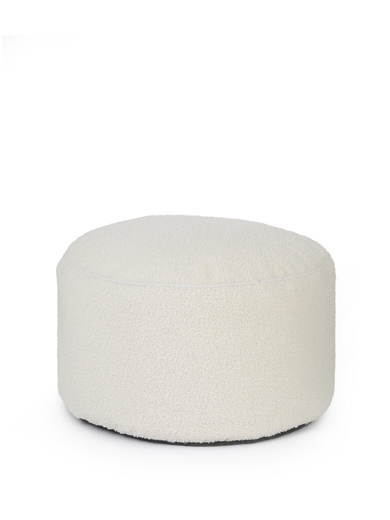 Image 2 of 5 of The Very Collection Boucle Round Footstool Beanbag