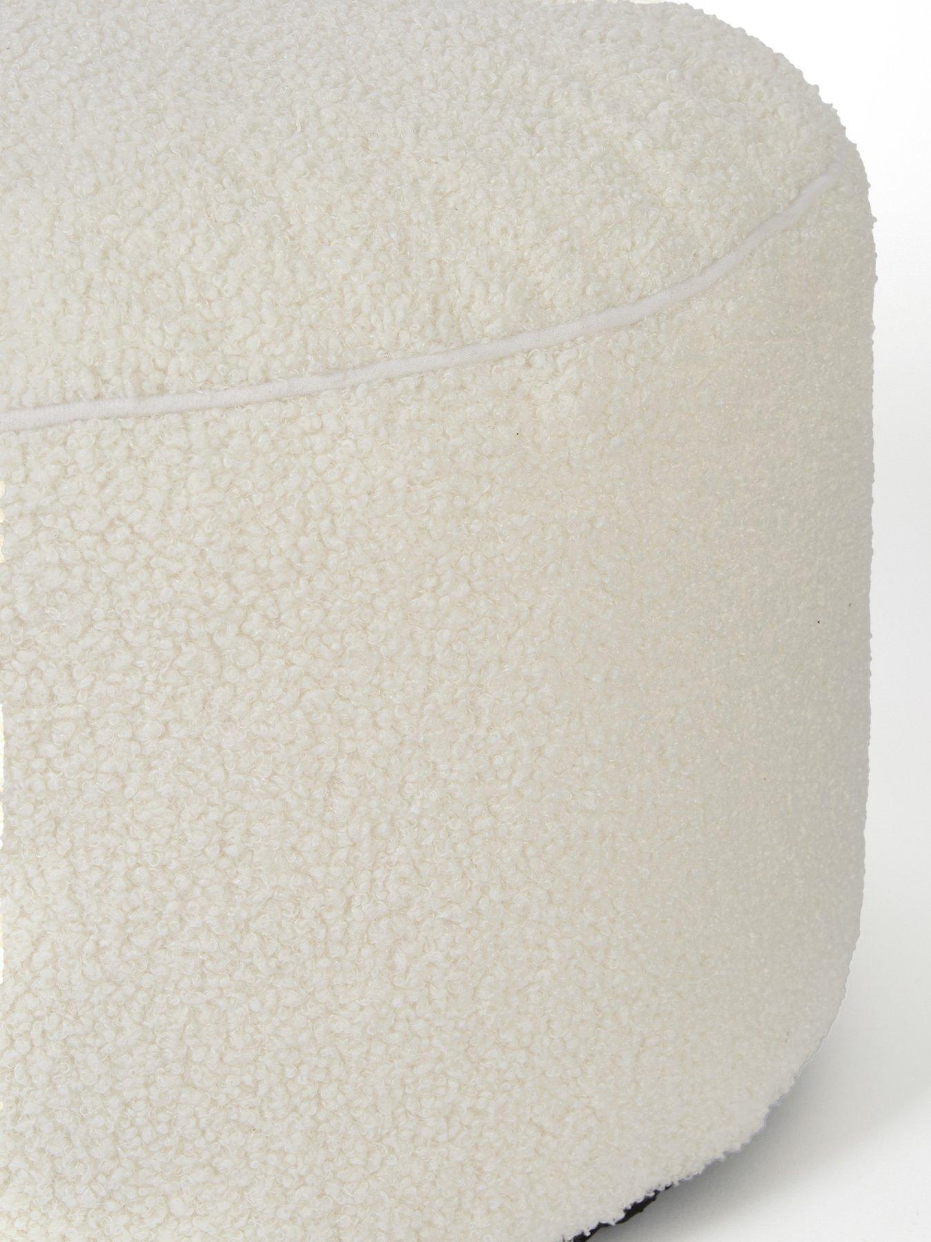 Image 5 of 5 of The Very Collection Boucle Round Footstool Beanbag