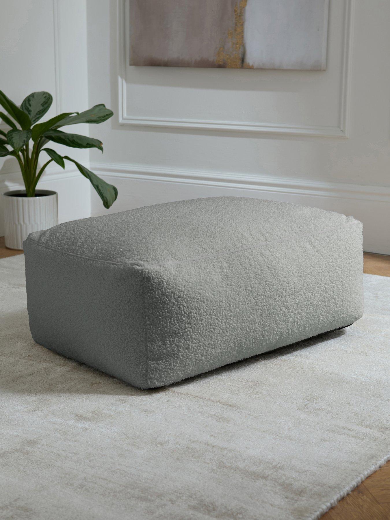 Very Home Boucle Rectangle Footstool Beanbag