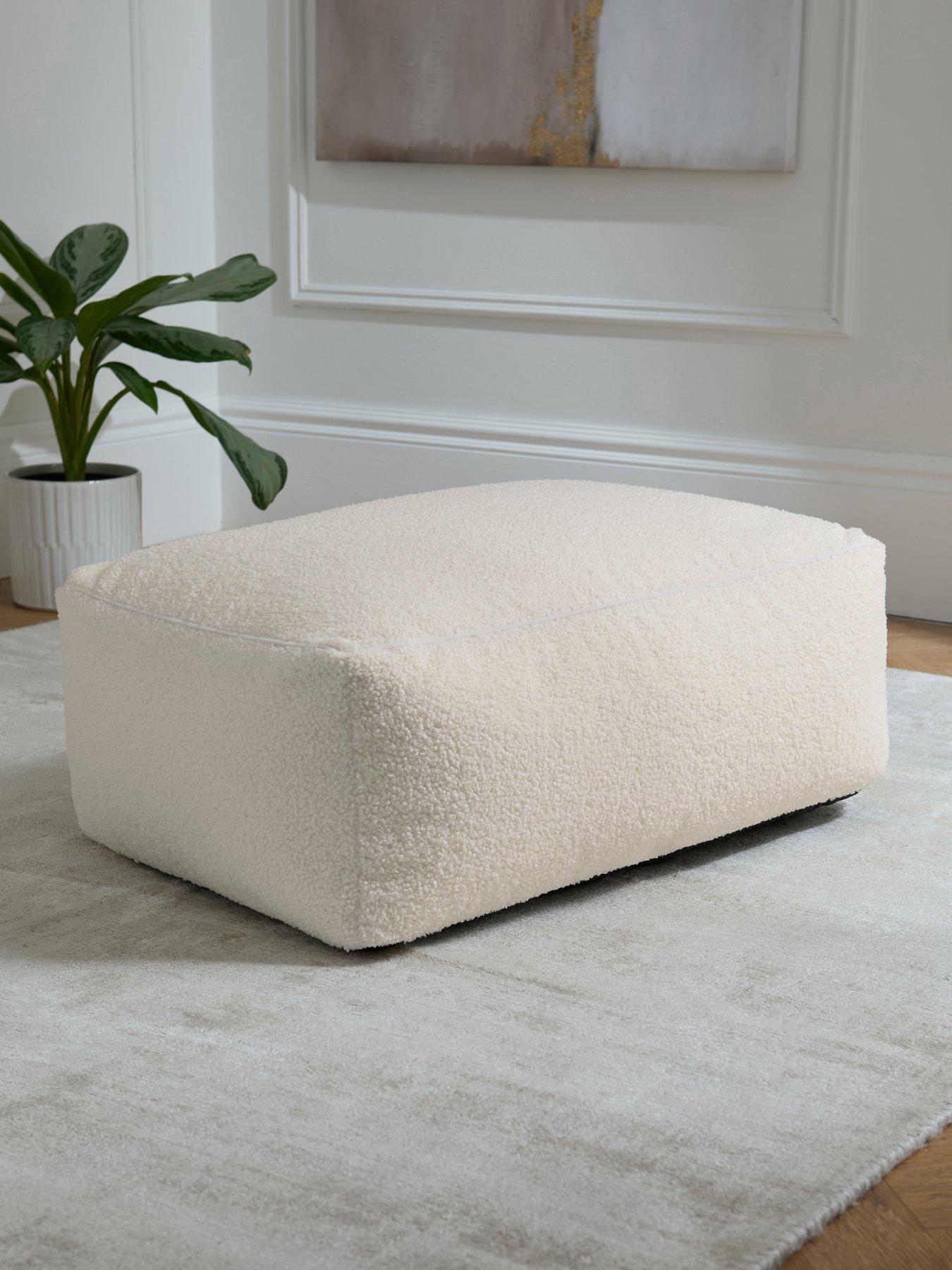 Very Home Boucle Rectangle Footstool Beanbag