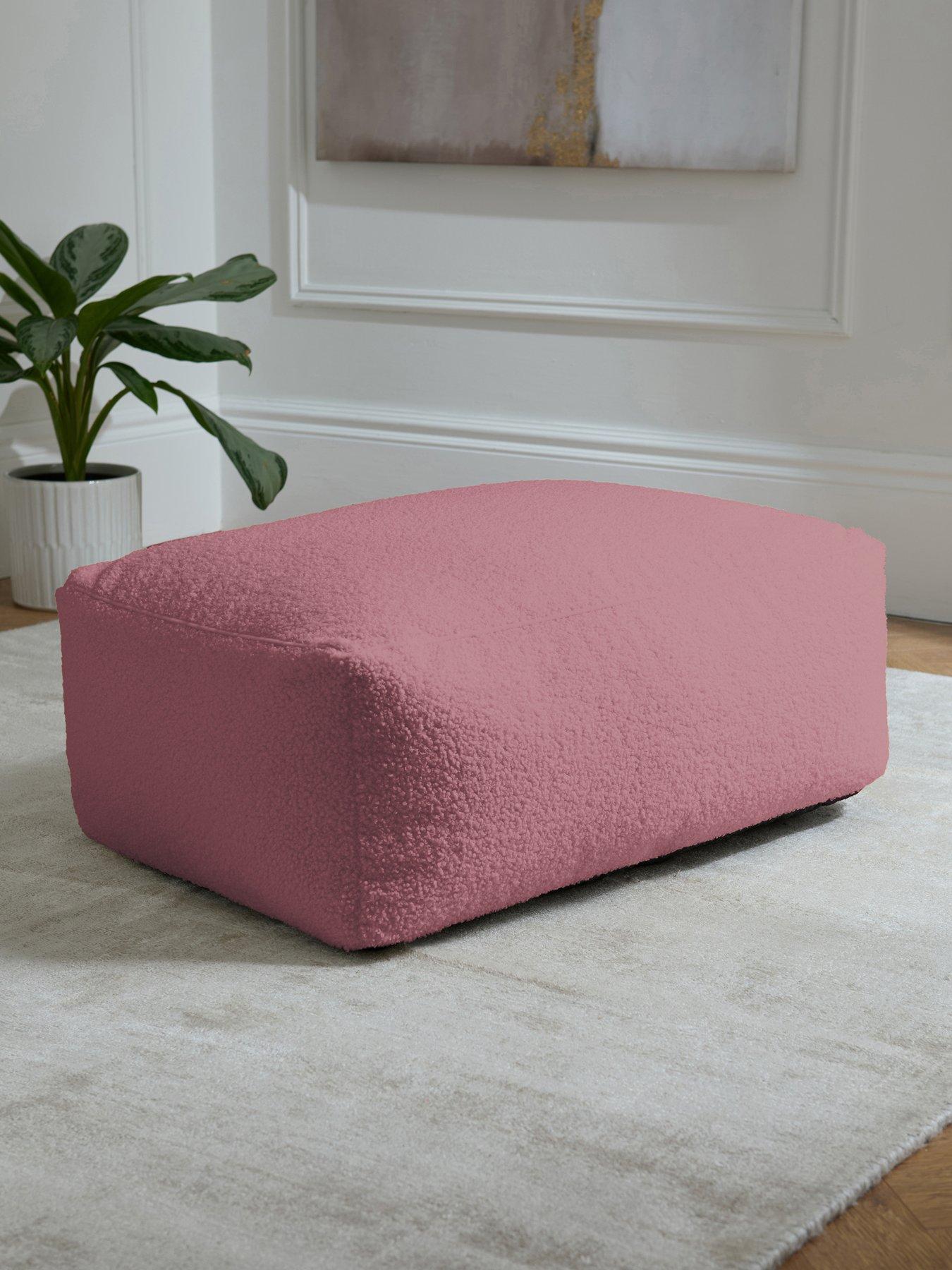 very-home-boucle-rectangle-footstool-beanbag