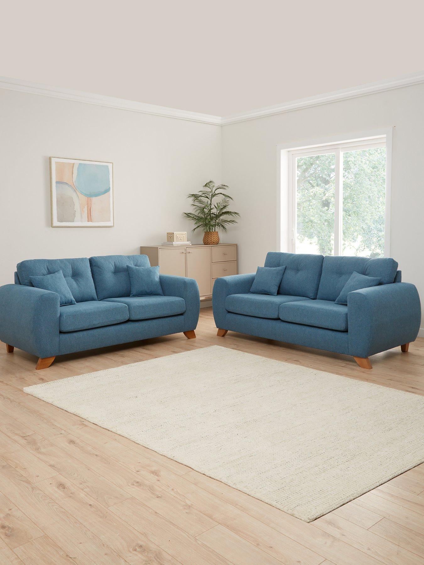 The Very Collection Prent 3 + 2 Seater Chenille Sofa Set (Buy  &  SAVE!) - Teal - Made to order in the UK