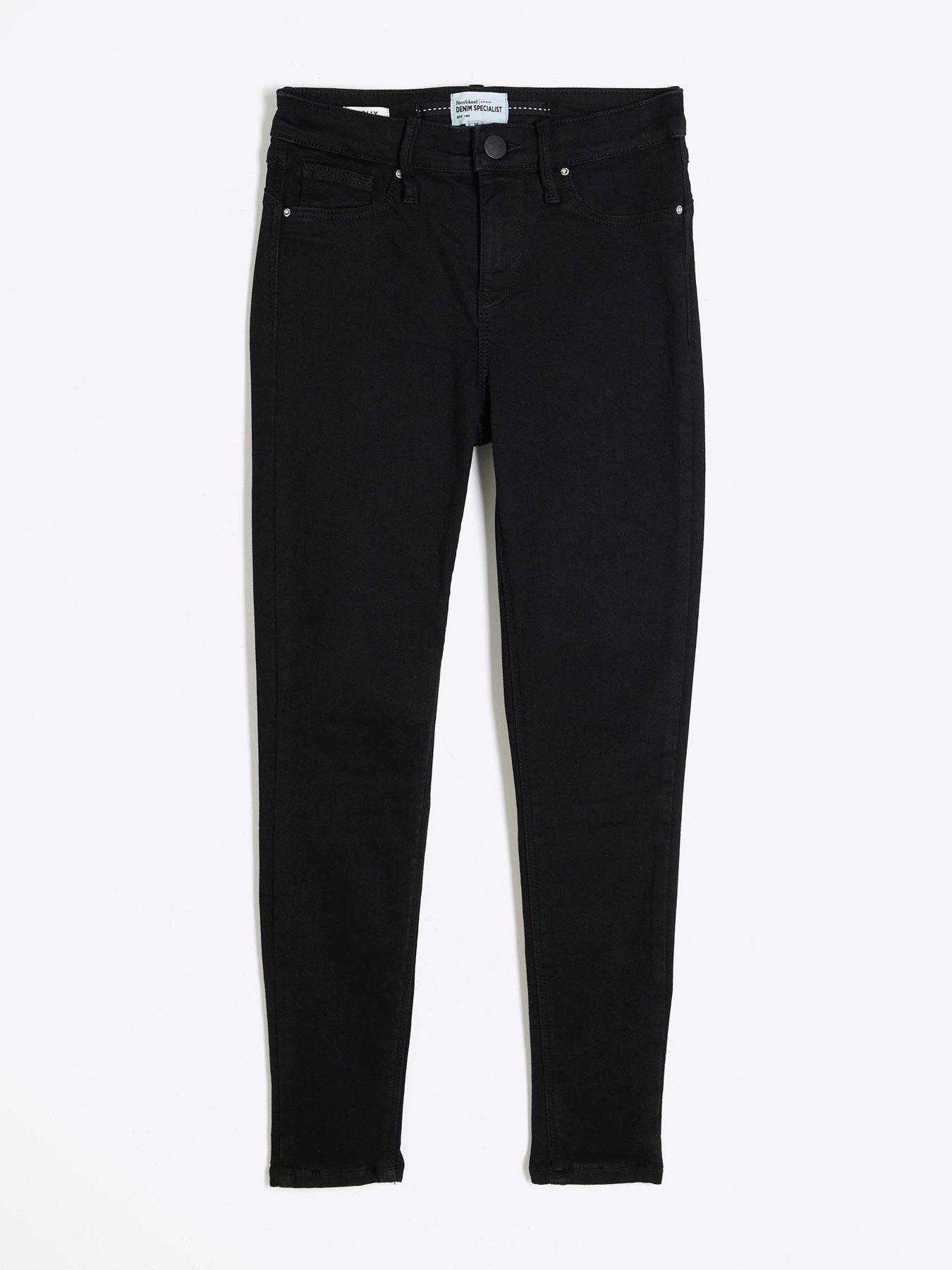  image of river-island-petite-mid-rise-sculpt-molly-watford-jeansnbsp--black
