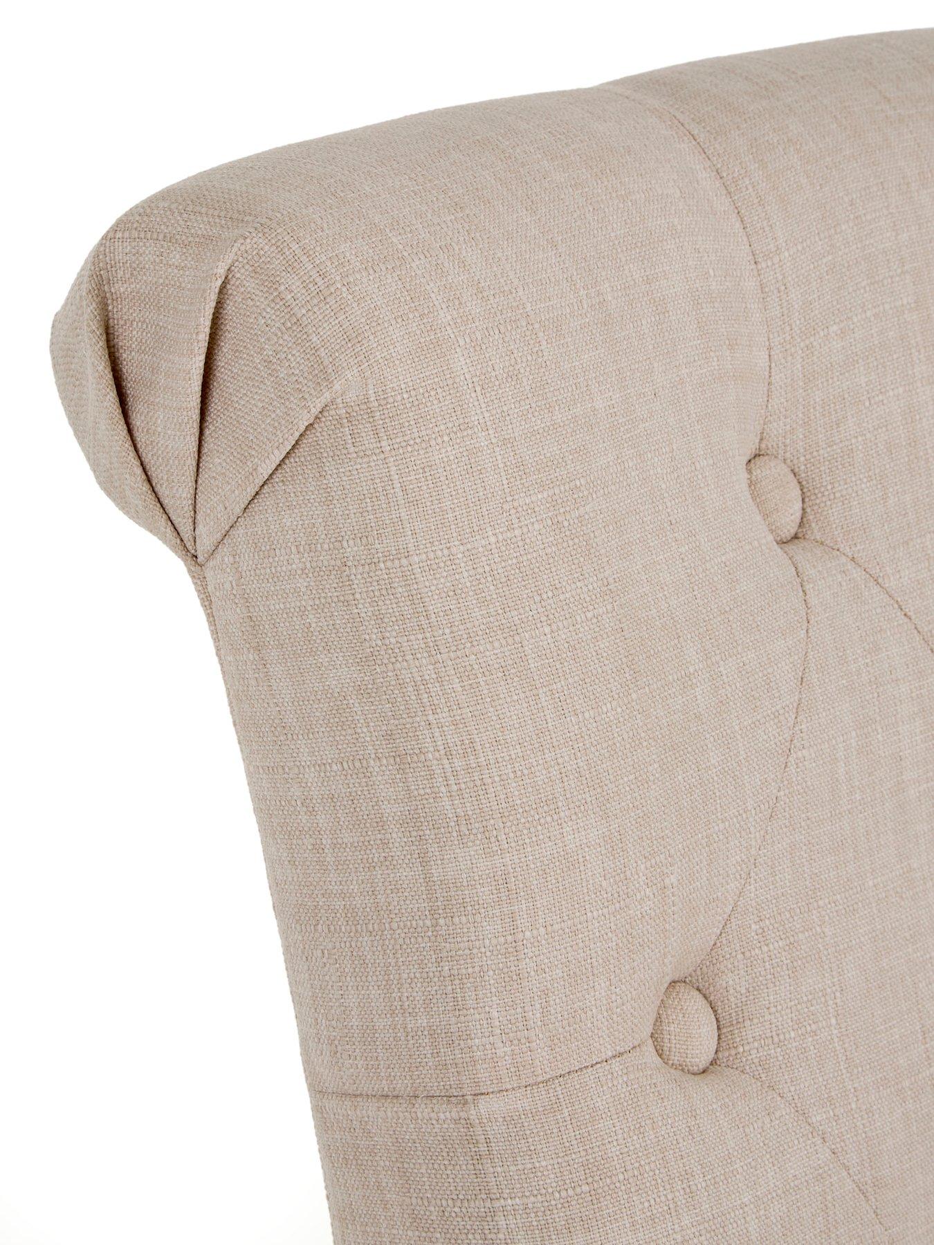 Image 4 of 7 of The Very Collection Pair of&nbsp;Scroll Back Fabric Dining Chairs - Natural/Oak - FSC&reg; Certified