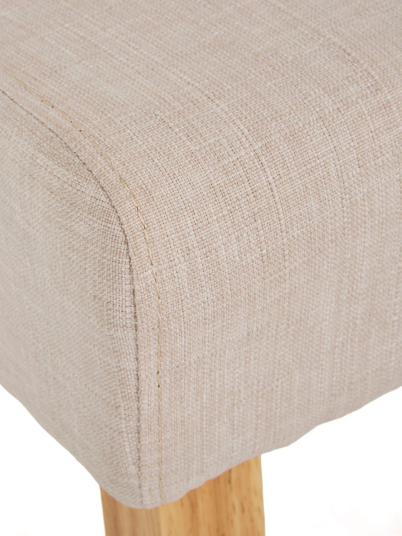 Image 6 of 7 of The Very Collection Pair of&nbsp;Scroll Back Fabric Dining Chairs - Natural/Oak - FSC&reg; Certified