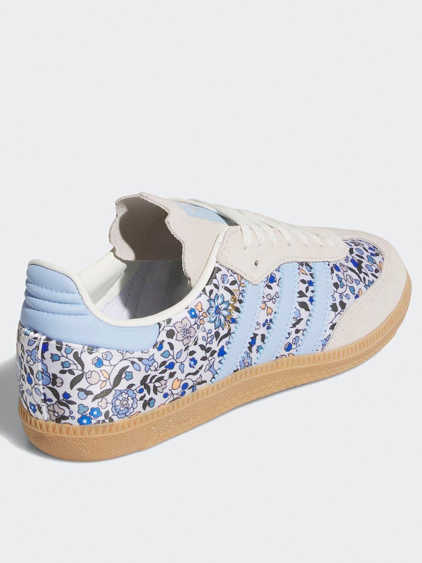  image of adidas-originals-junior-samba-og-trainers-blue-flowers