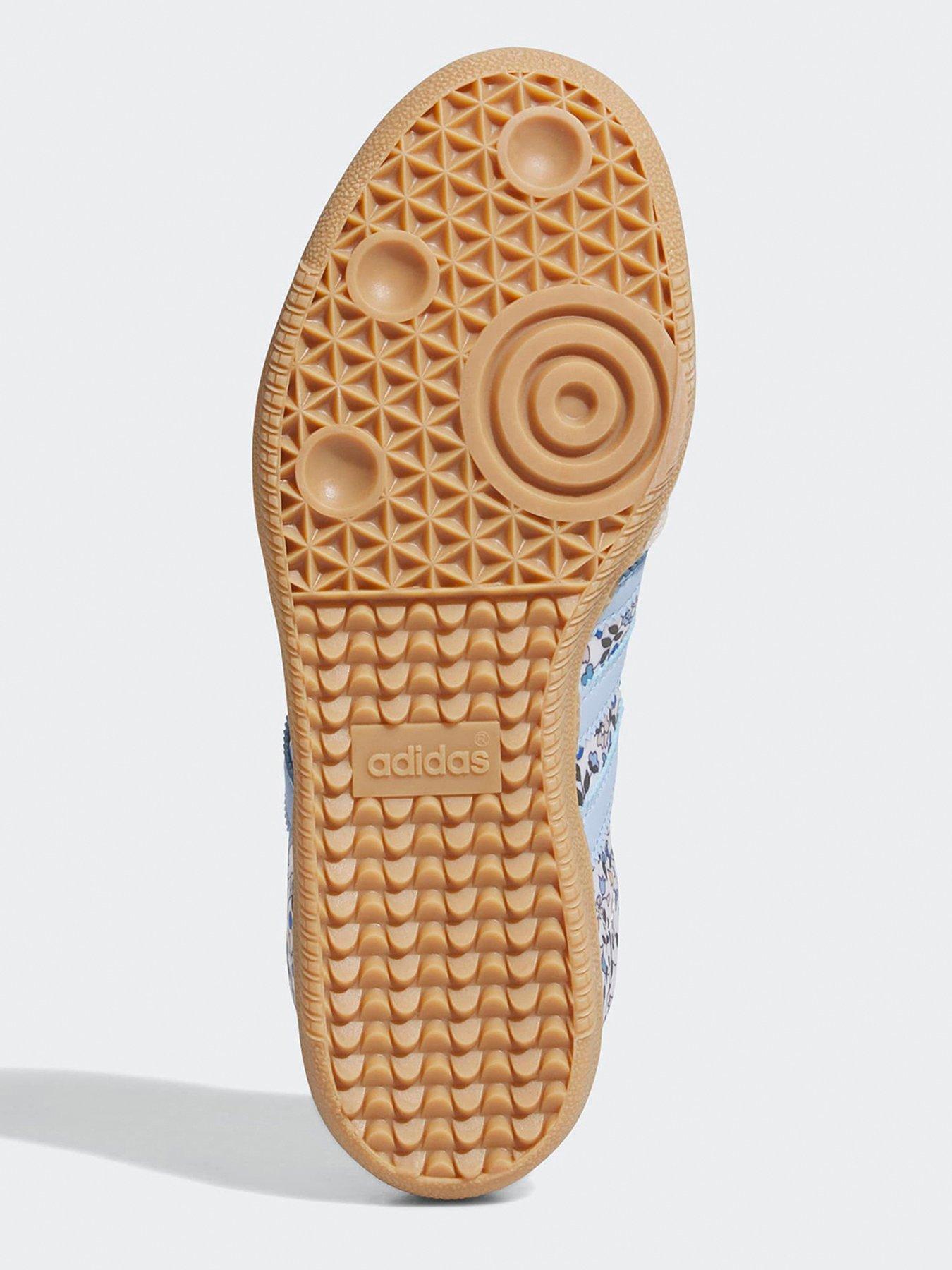  image of adidas-originals-junior-samba-og-trainers-blue-flowers