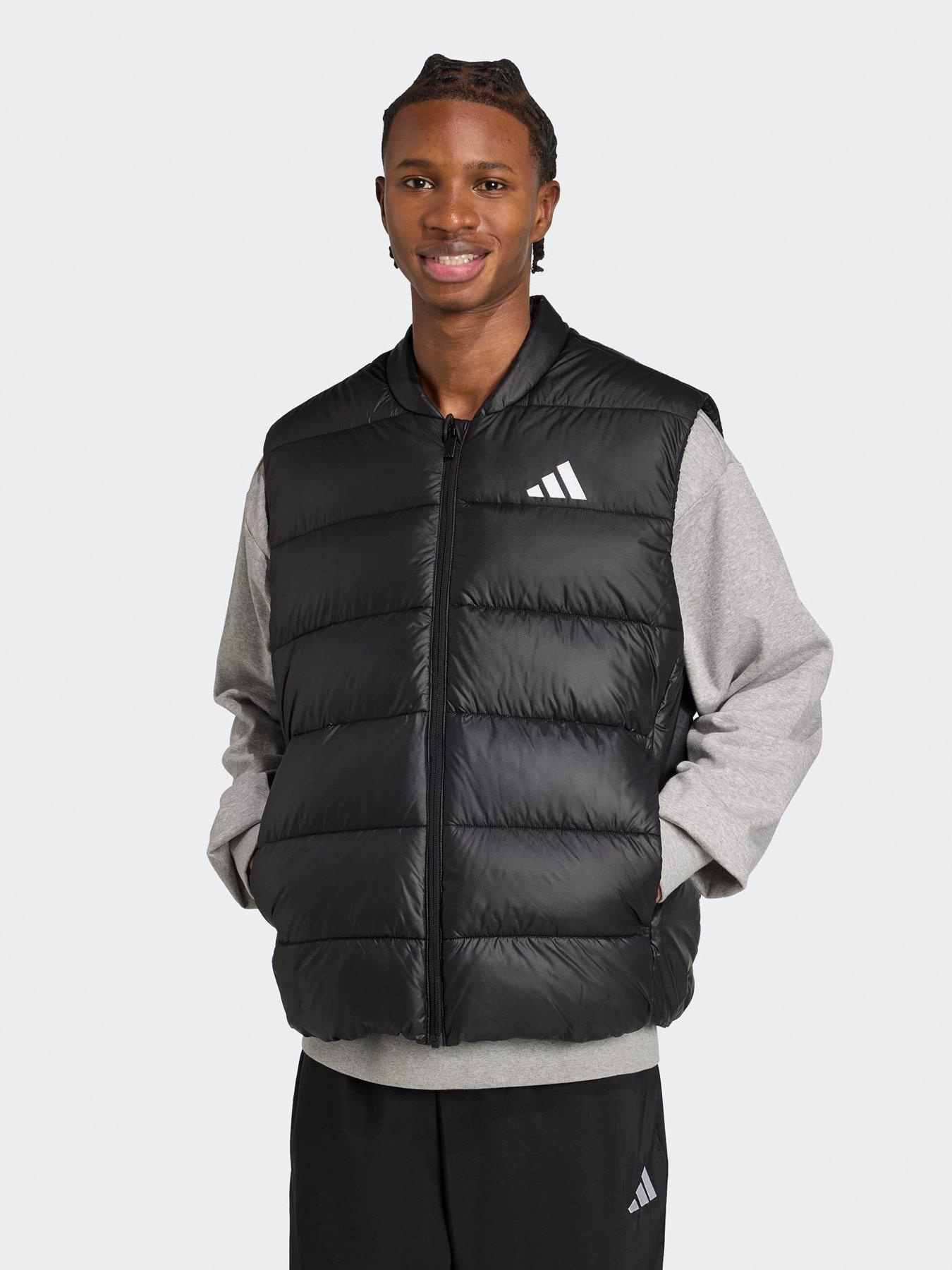  image of adidas-originals-mens-essential-puffer-vest-jacket-black