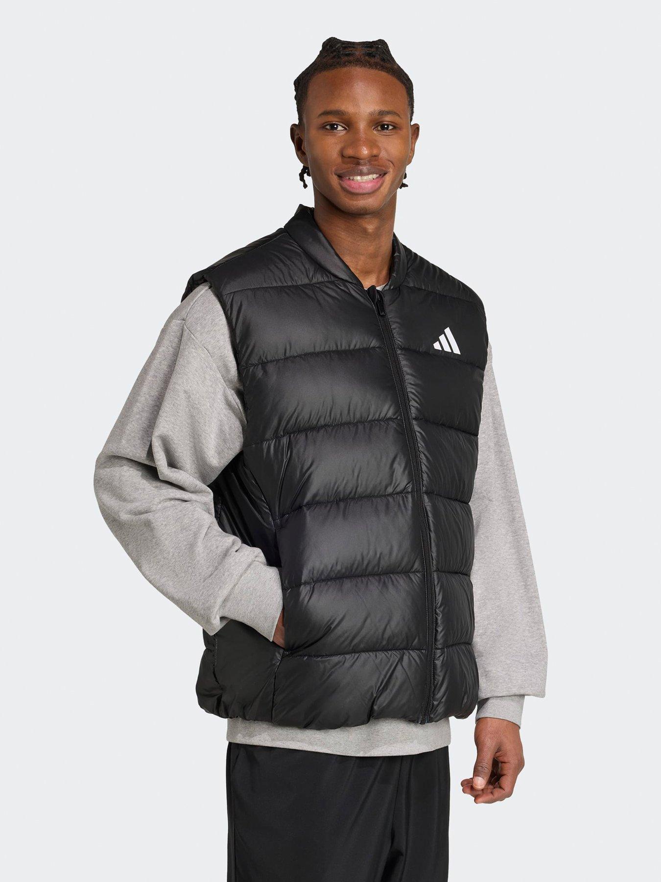  image of adidas-originals-mens-essential-puffer-vest-jacket-black