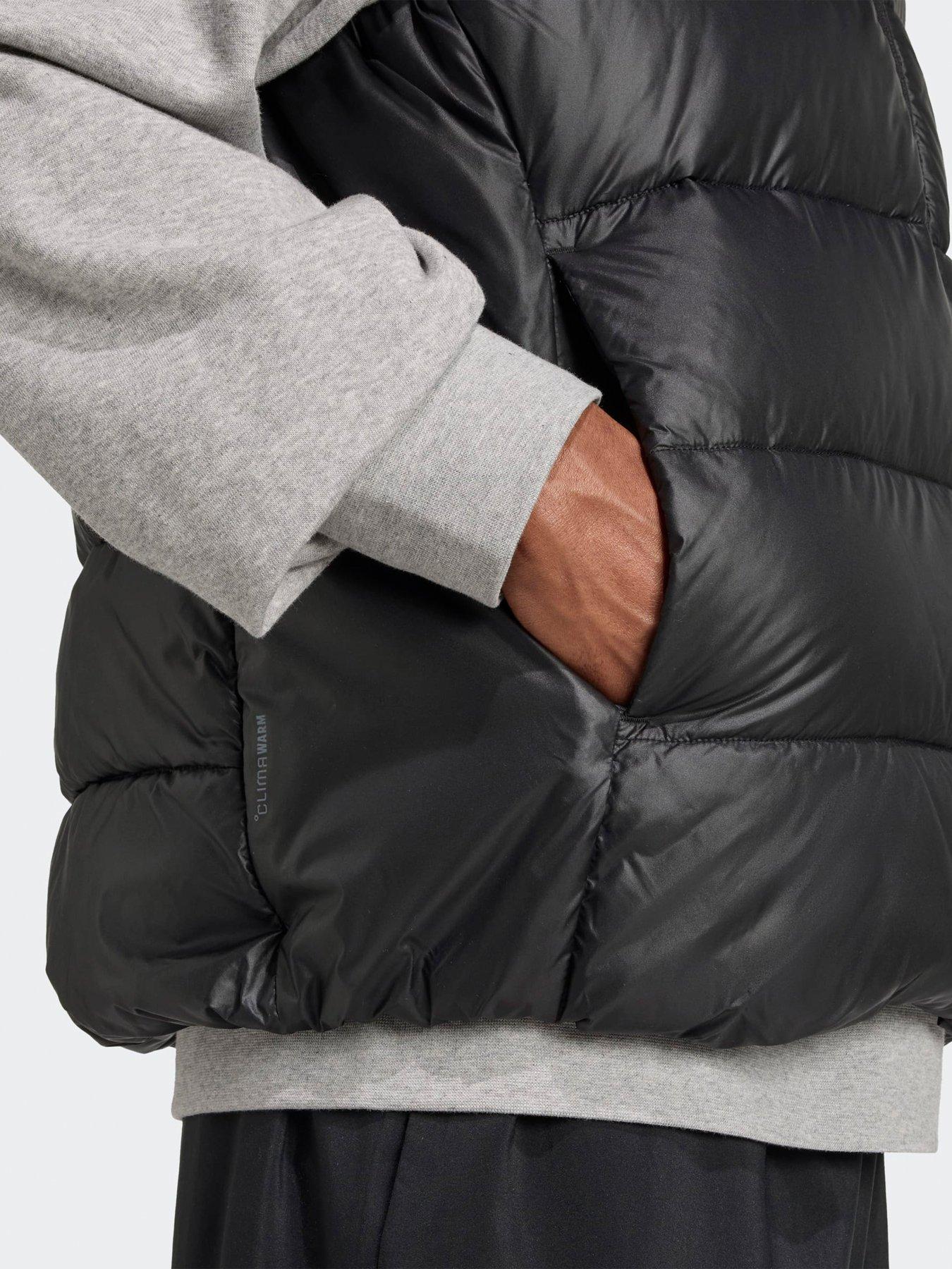  image of adidas-originals-mens-essential-puffer-vest-jacket-black