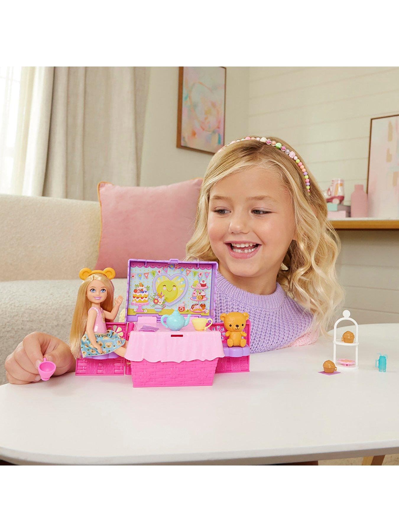 Image 2 of 7 of Barbie Family &amp; Friends Club Chelsea Pop-Up Tea Party Playset with Small Doll
