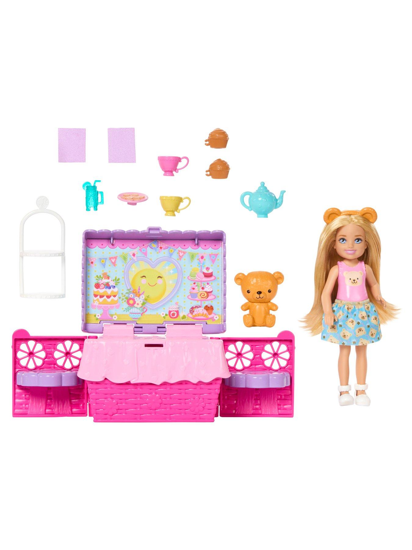 Image 4 of 7 of Barbie Family &amp; Friends Club Chelsea Pop-Up Tea Party Playset with Small Doll