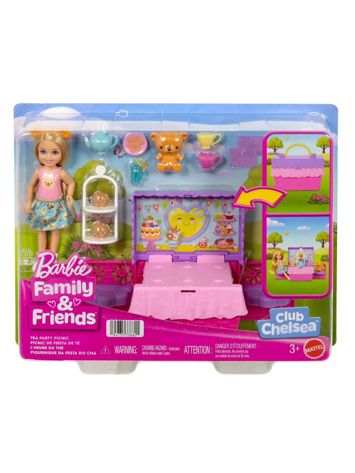 Image 7 of 7 of Barbie Family &amp; Friends Club Chelsea Pop-Up Tea Party Playset with Small Doll