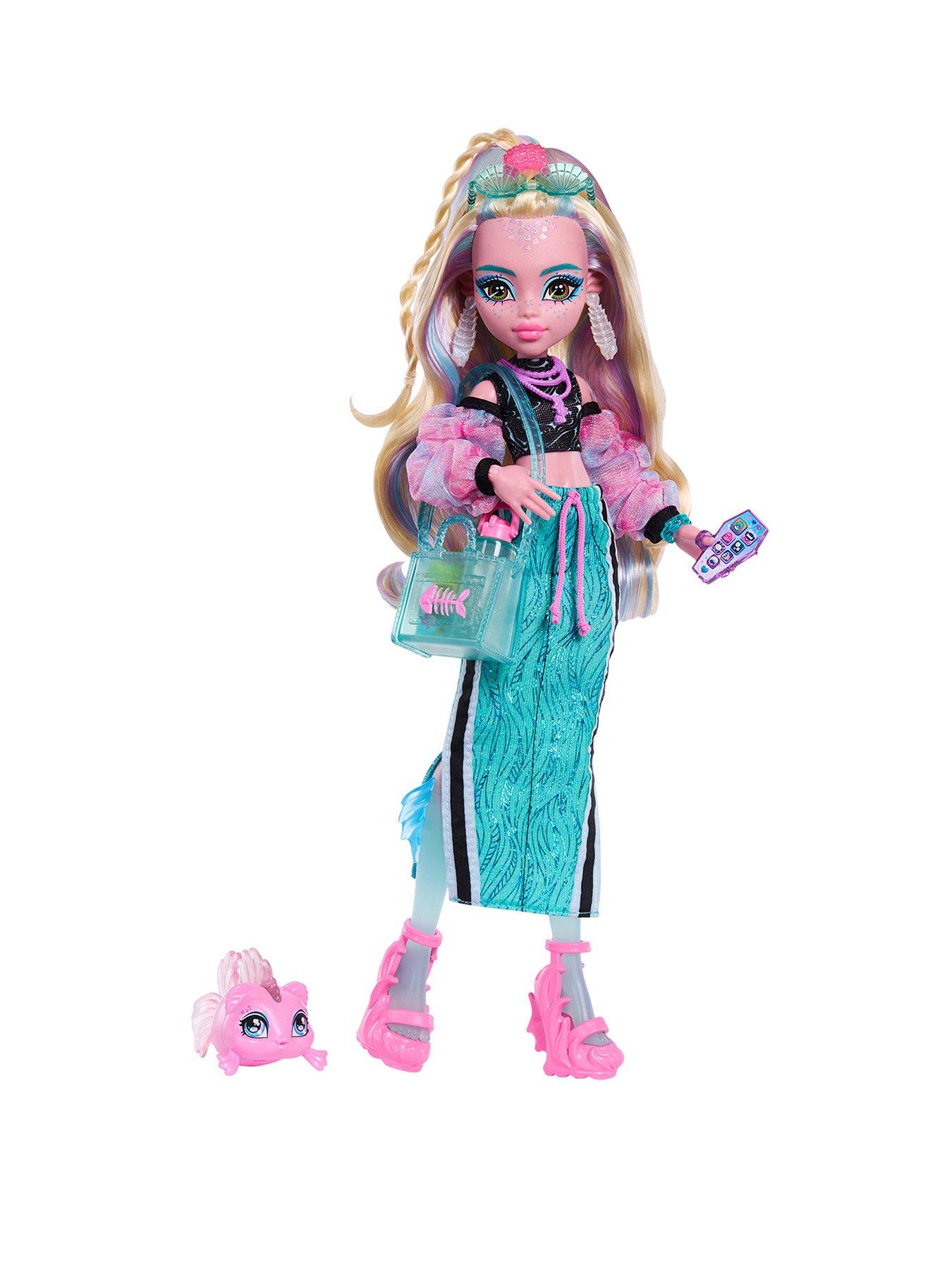 Image 1 of 7 of Monster High Lagoona Blue Fashion Doll in Maxi Skirt with Pet Neptuna