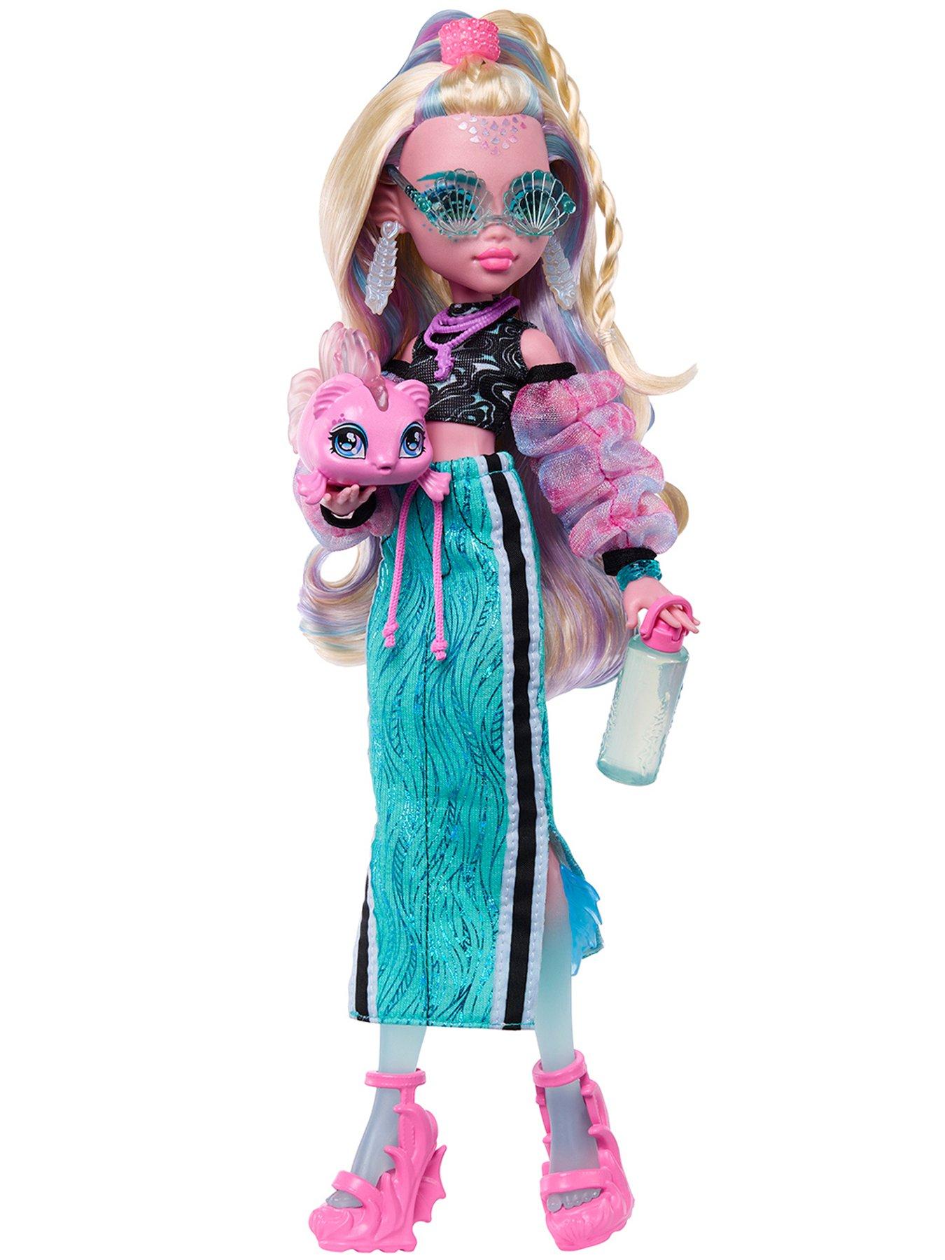 Image 4 of 7 of Monster High Lagoona Blue Fashion Doll in Maxi Skirt with Pet Neptuna