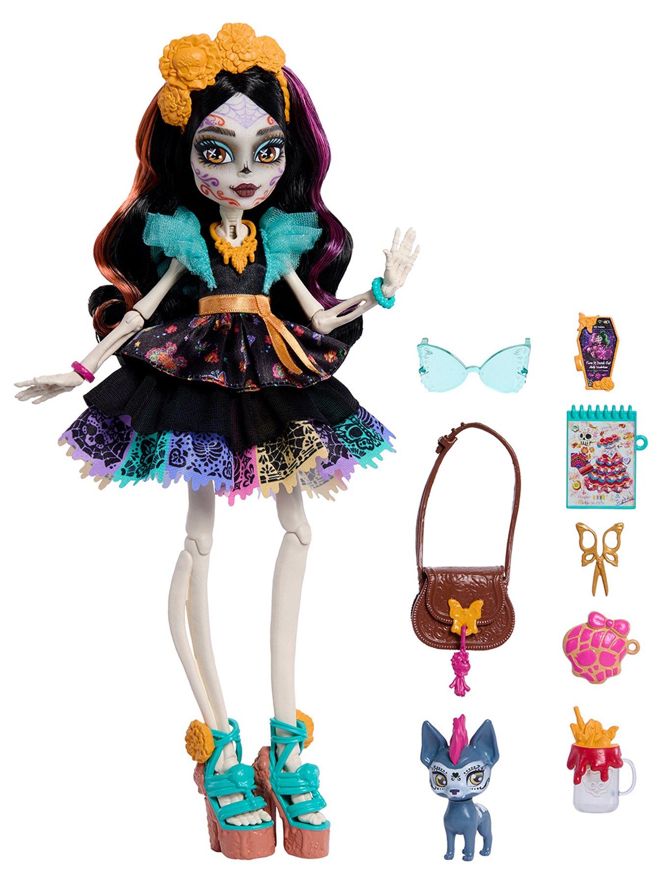 Image 3 of 7 of Monster High Skelita Calaveras Fashion Doll in Ruffled Dress