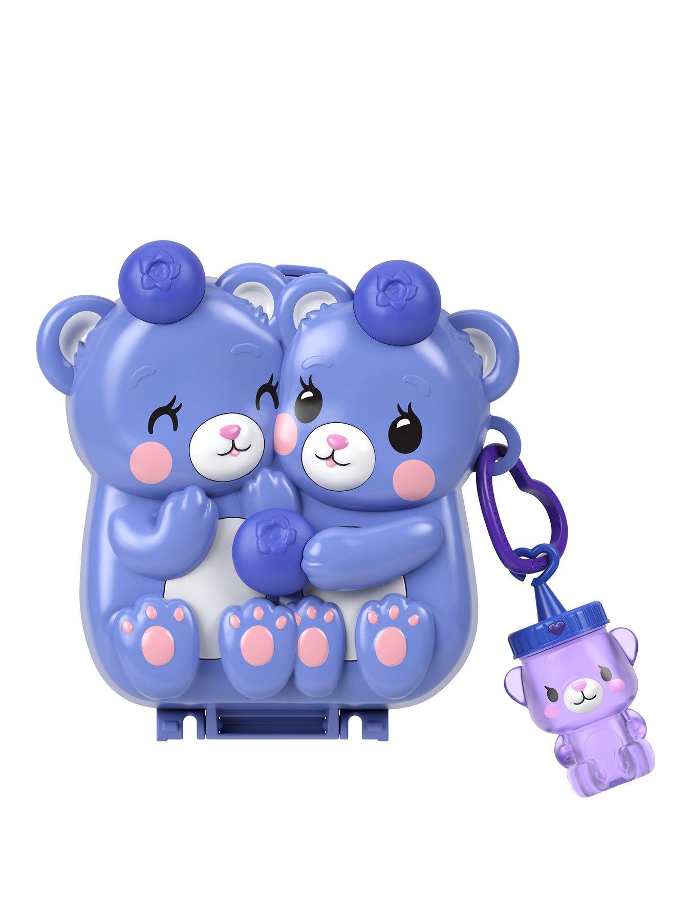 Polly Pocket Blueberry Besties Compact Playset with 1 Micro Doll and Pet, Travel Toy with Fruit Accessories