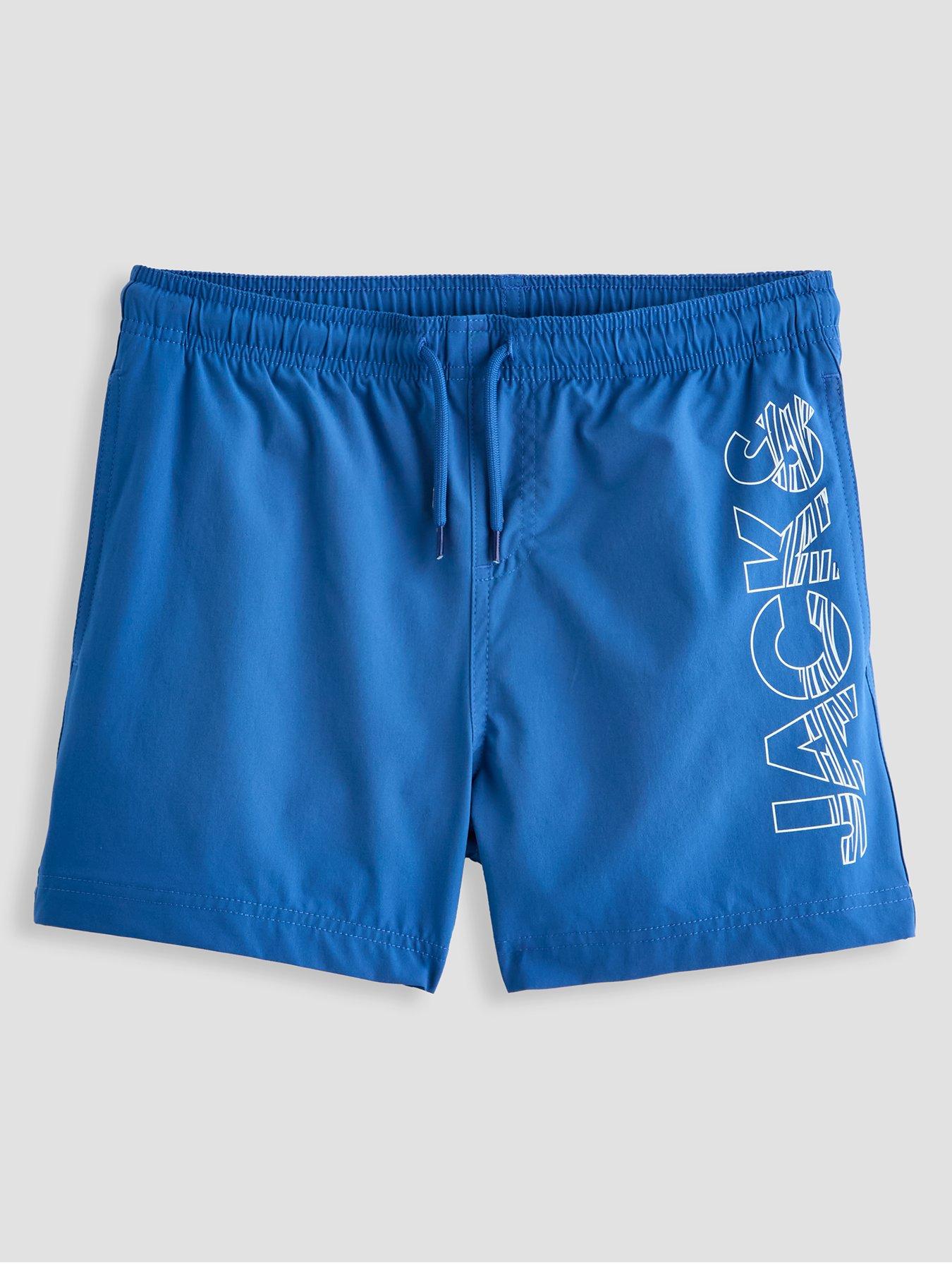 Jack & Jones Junior Boys Wave Logo Swim Shorts - Delft Blue