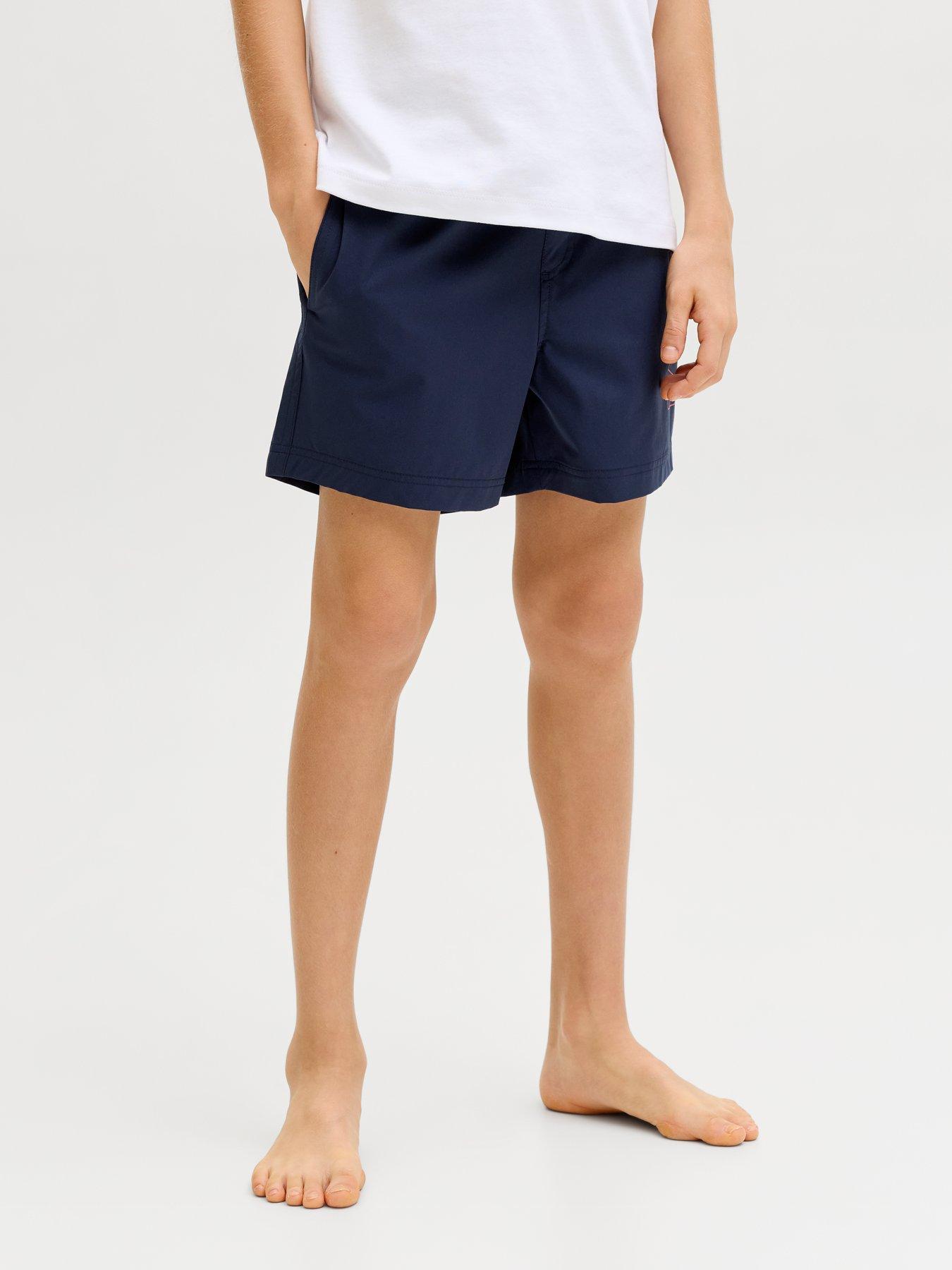 Jack & Jones Junior Boys Wave Logo Swim Shorts - Navy