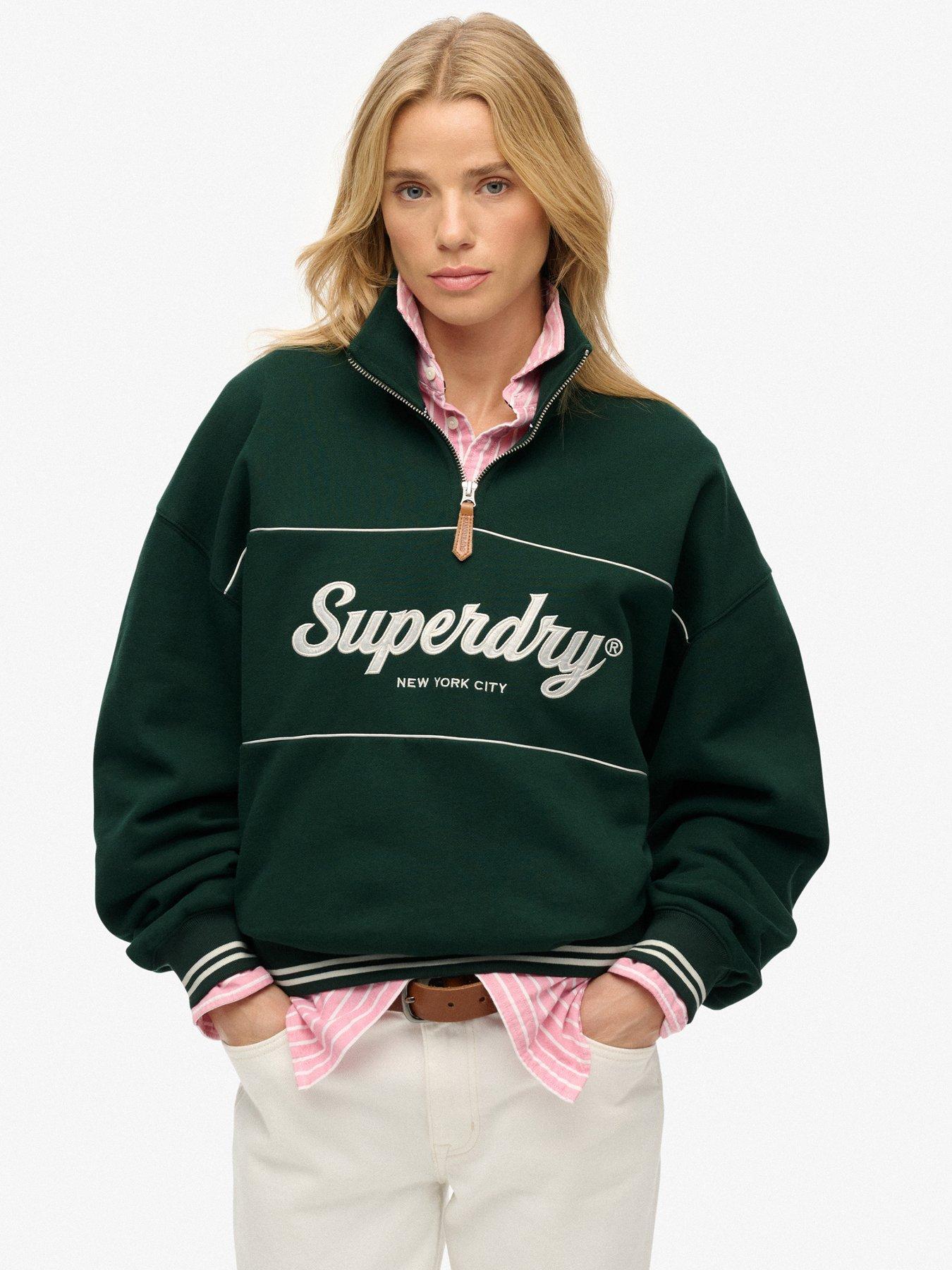  image of superdry-country-club-loose-14-zip-enamel-green