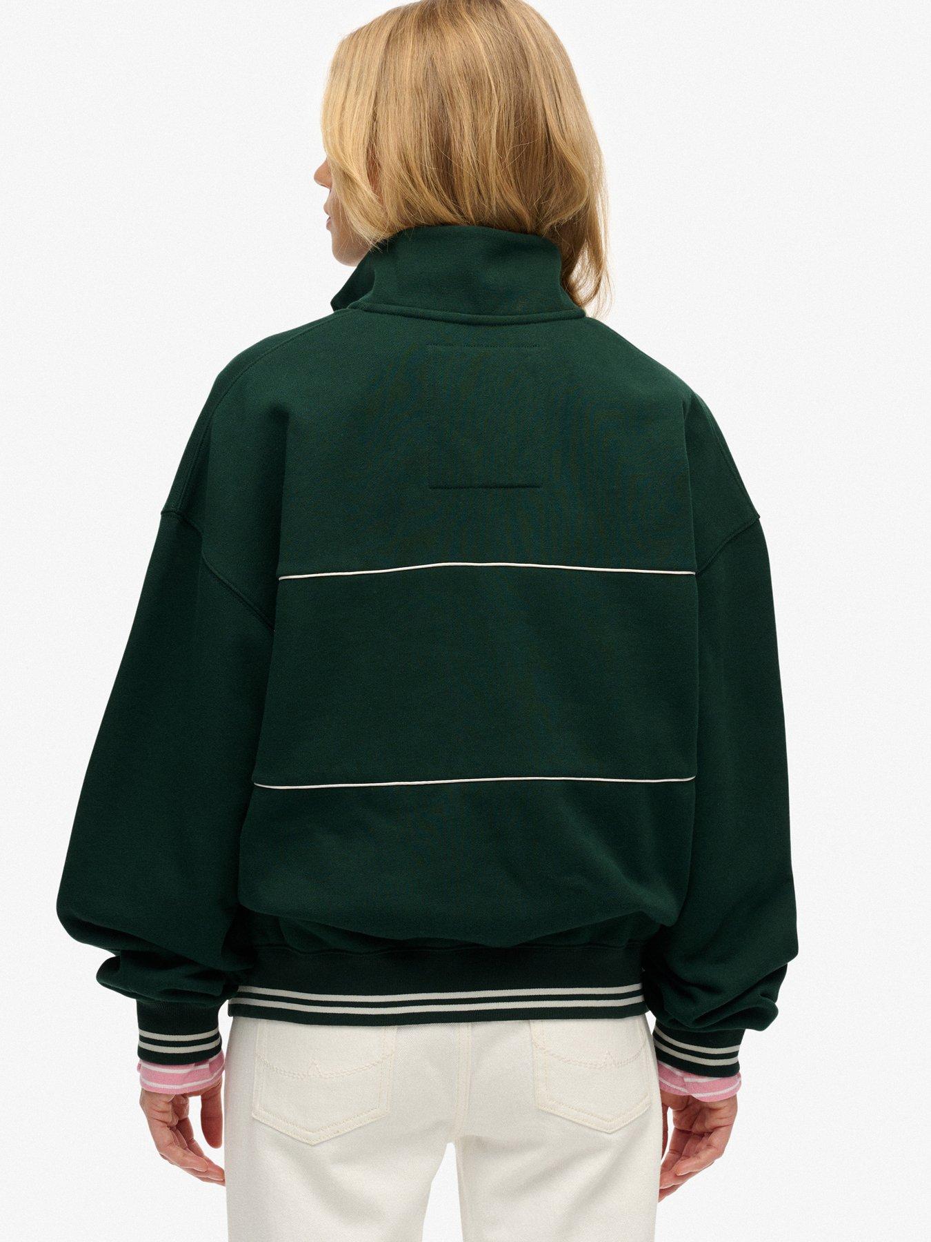 image of superdry-country-club-loose-14-zip-enamel-green