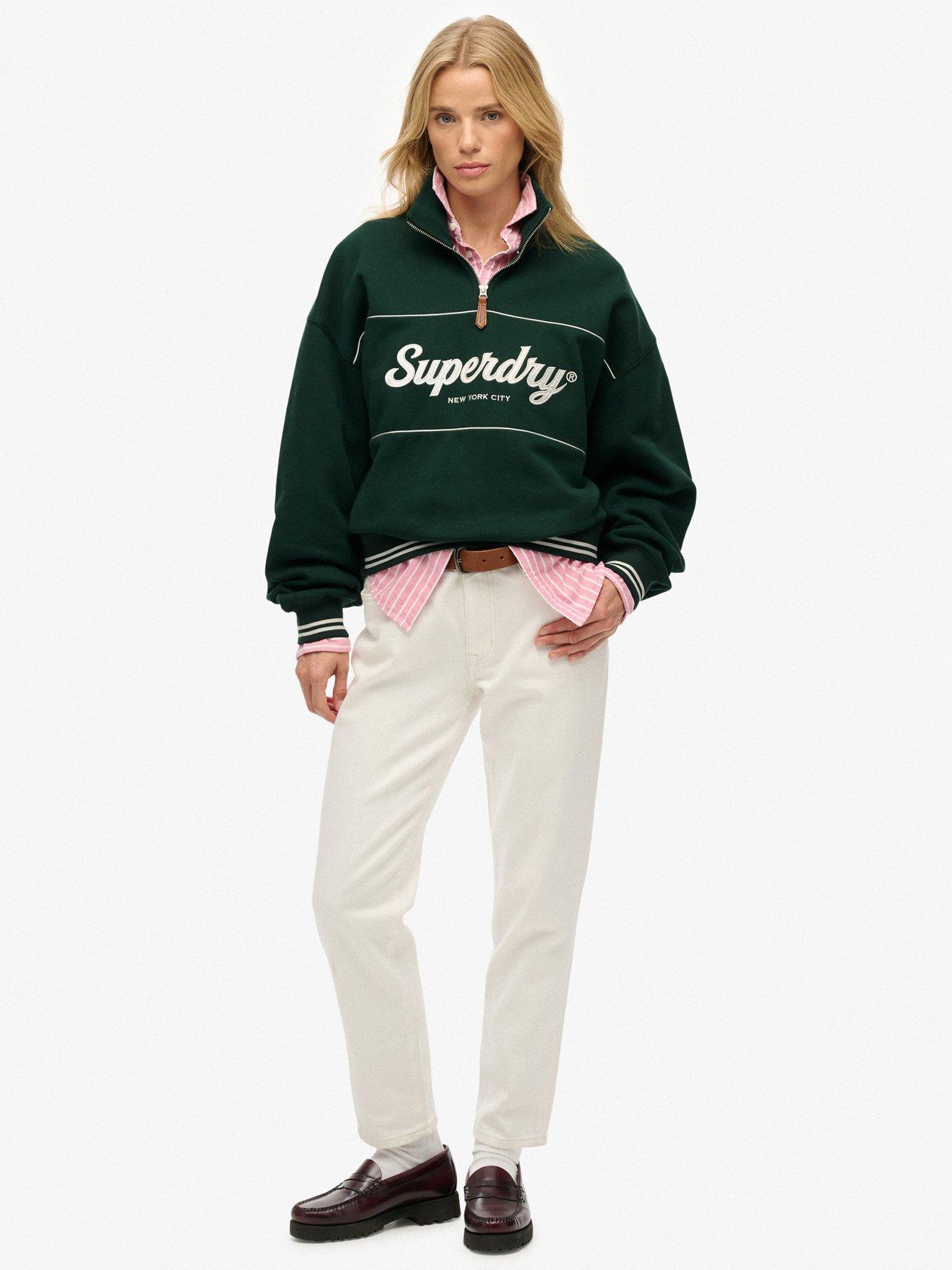  image of superdry-country-club-loose-14-zip-enamel-green
