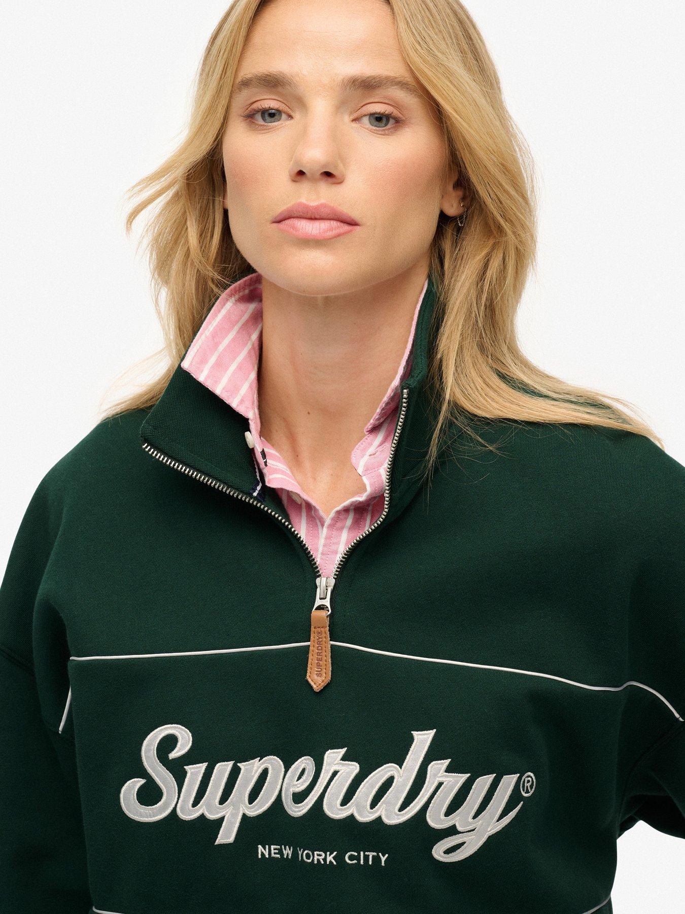  image of superdry-country-club-loose-14-zip-enamel-green