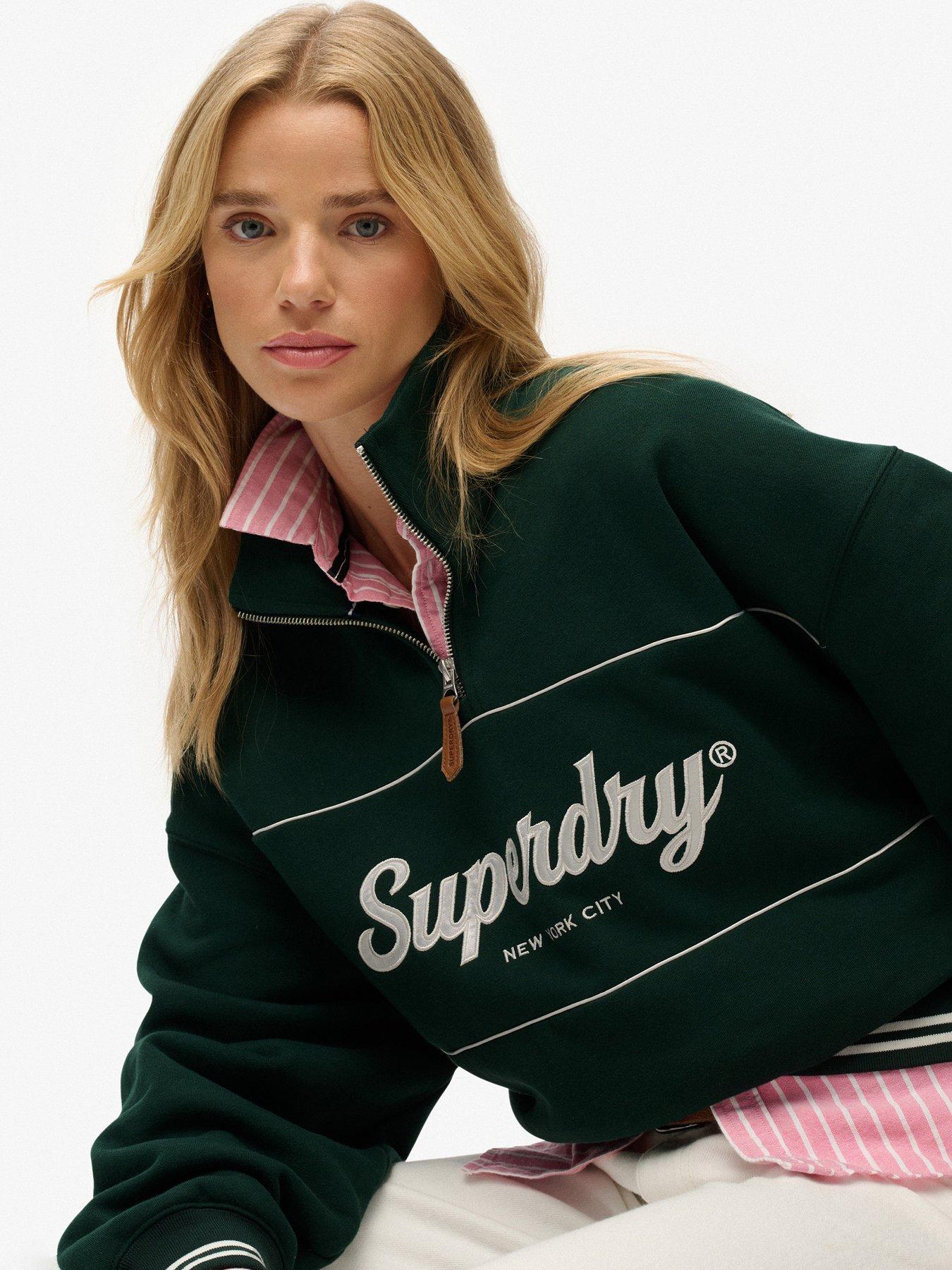  image of superdry-country-club-loose-14-zip-enamel-green