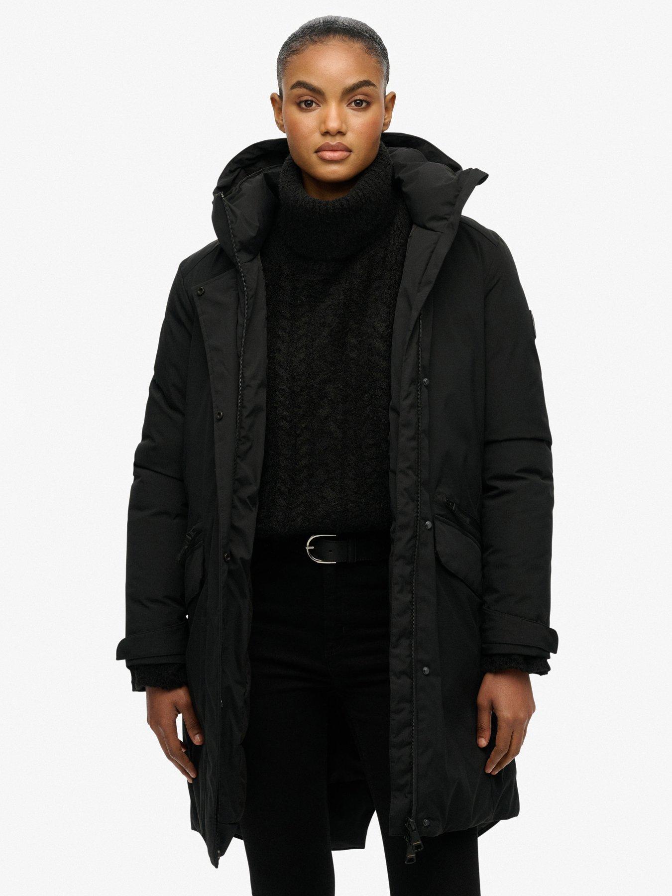 Superdry City Fishtail Padded Parka - Black