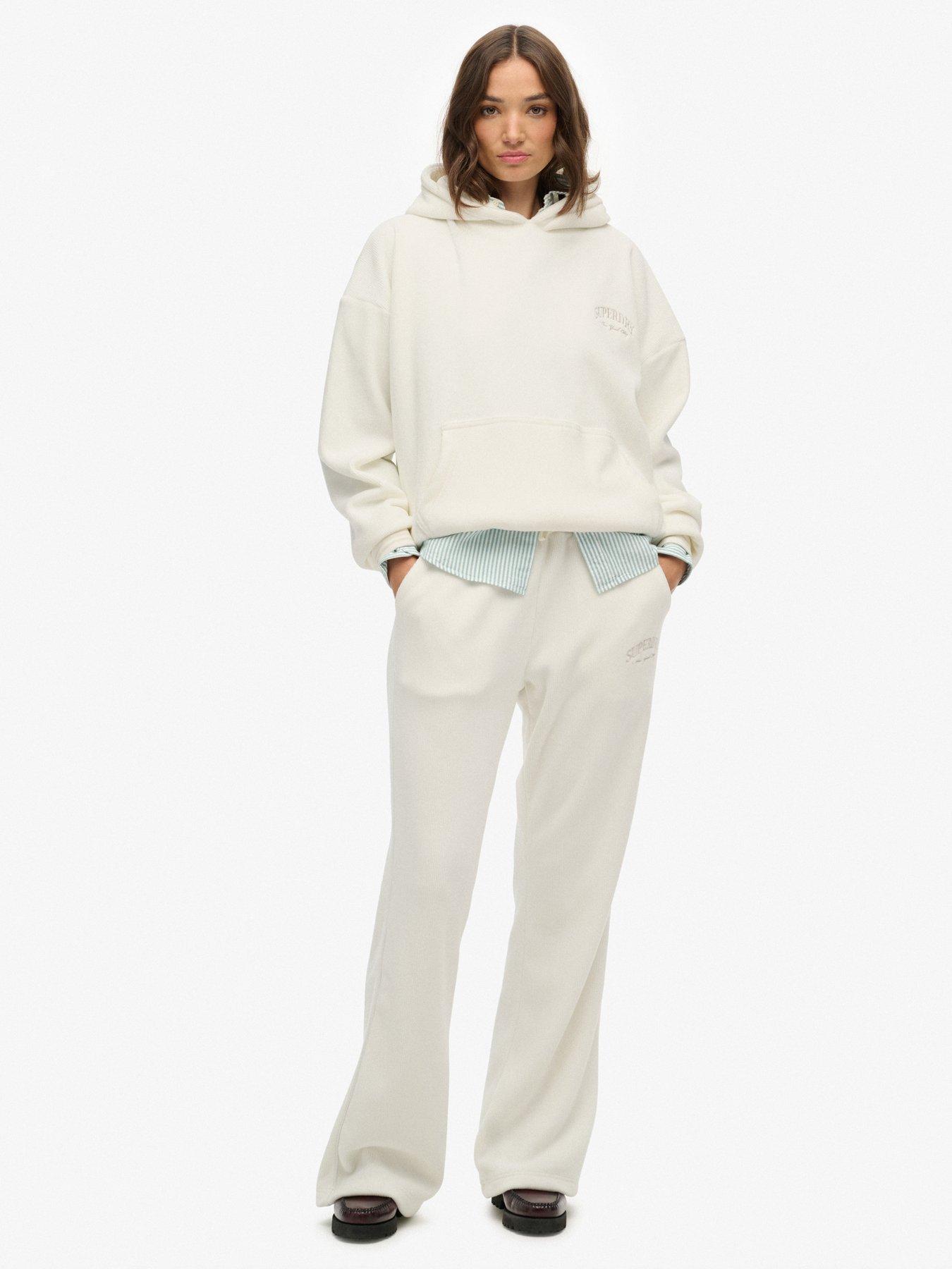  image of superdry-country-club-velour-relax-hoodie-off-white