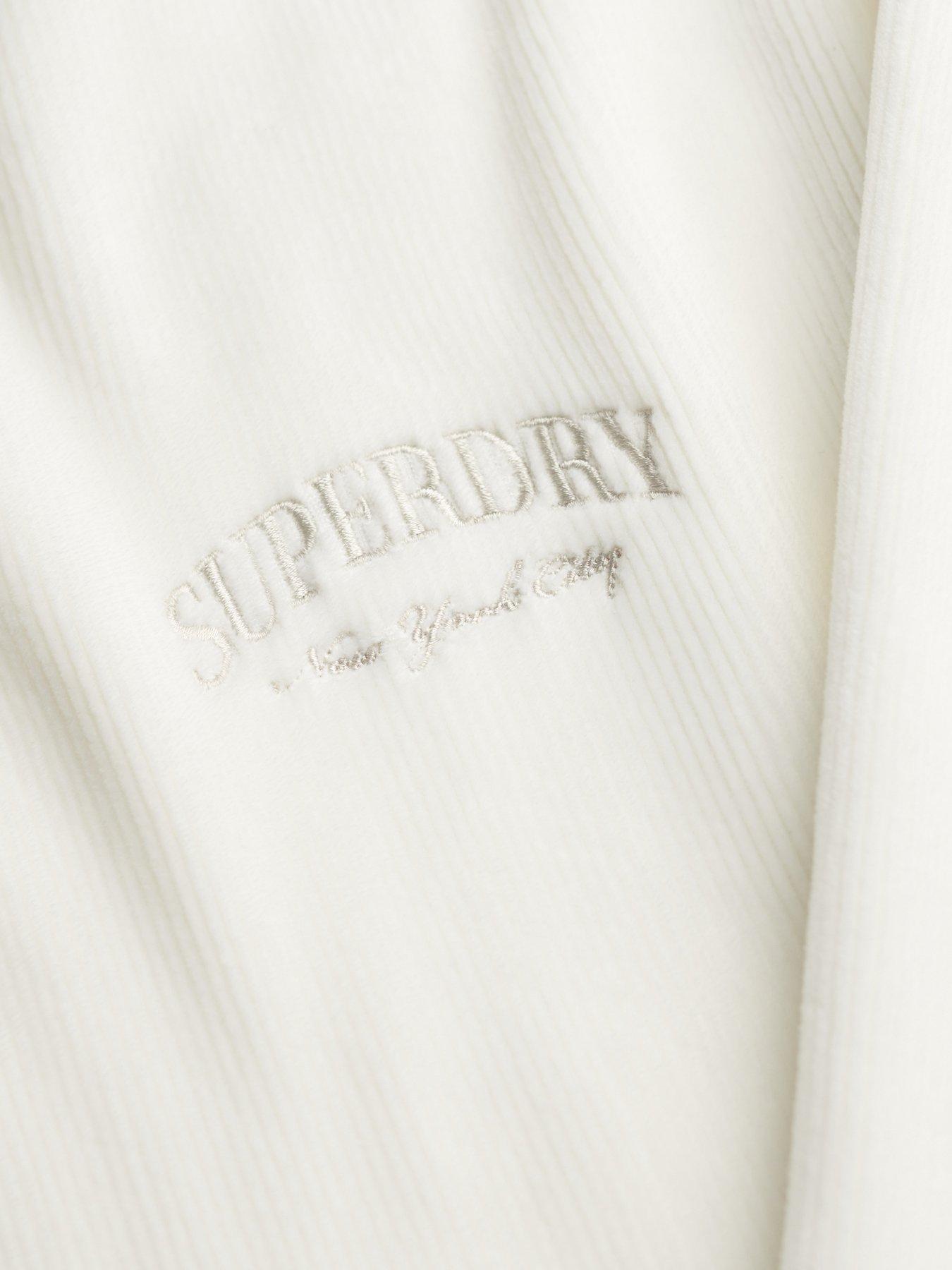  image of superdry-country-club-velour-relax-hoodie-off-white