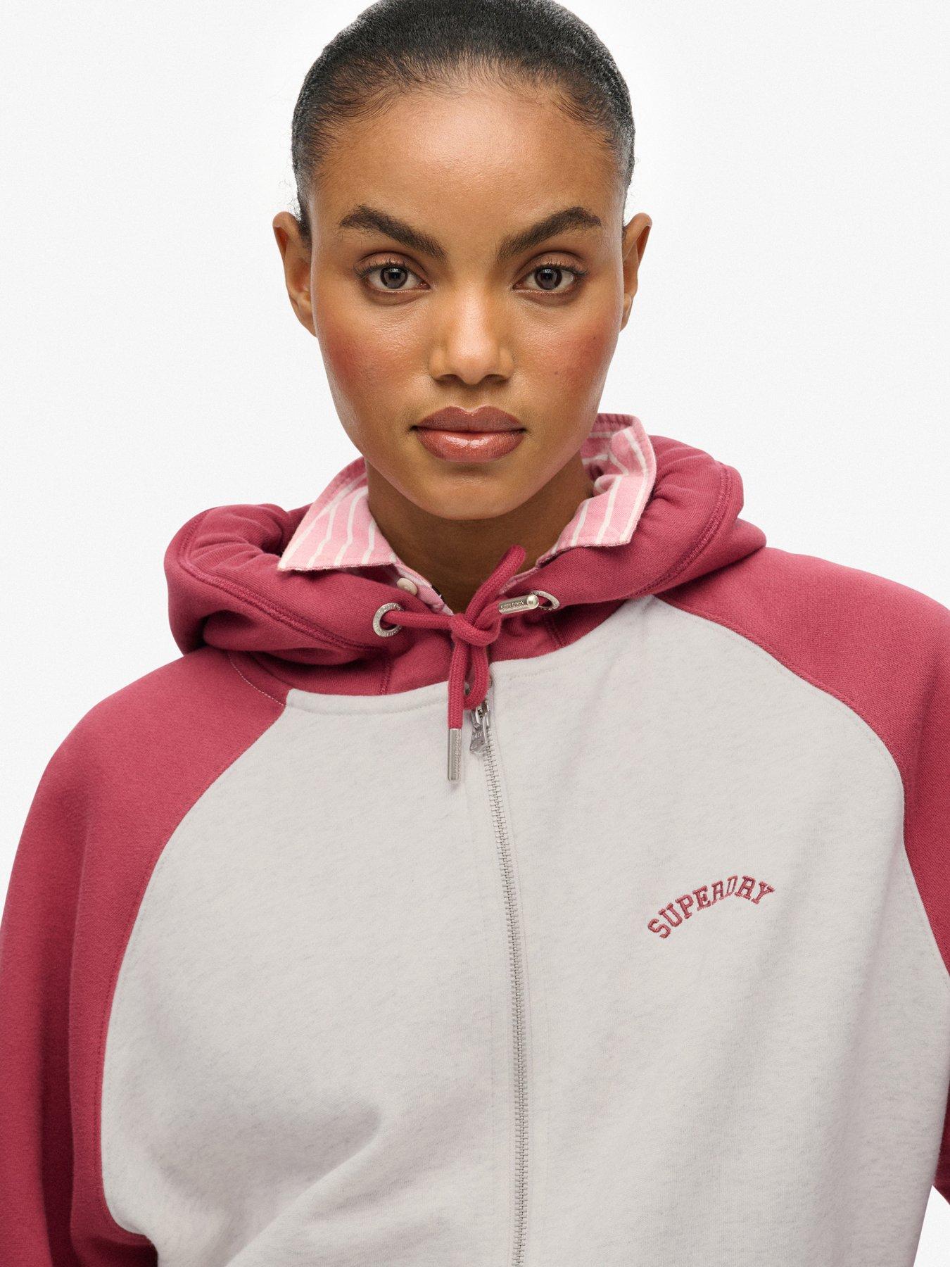  image of superdry-essential-logo-raglan-zip-up-hoodie-vintage-white-mbordeaux-red