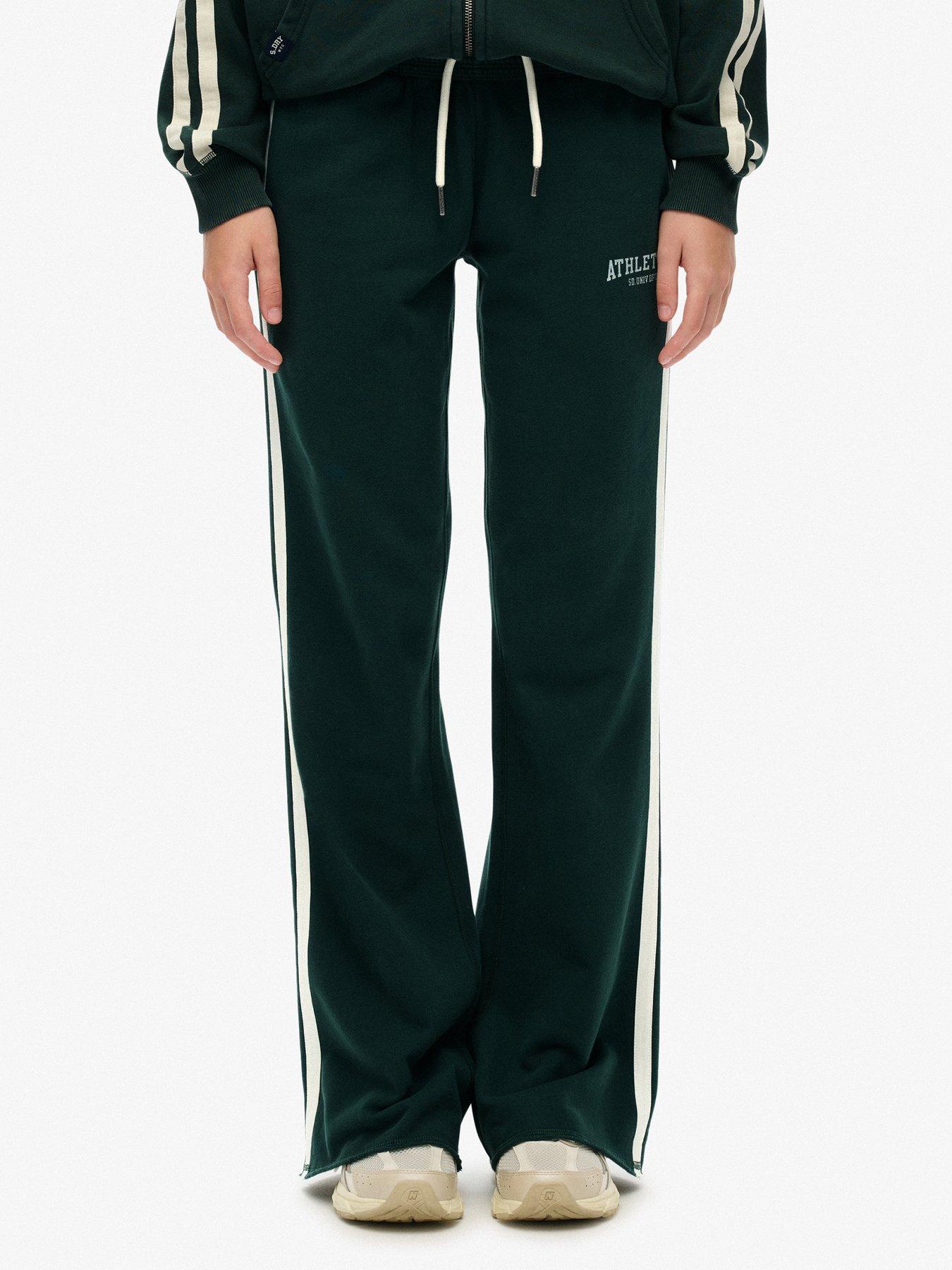 Superdry Athletic Stripe Flare Jogger - Enamel Green
