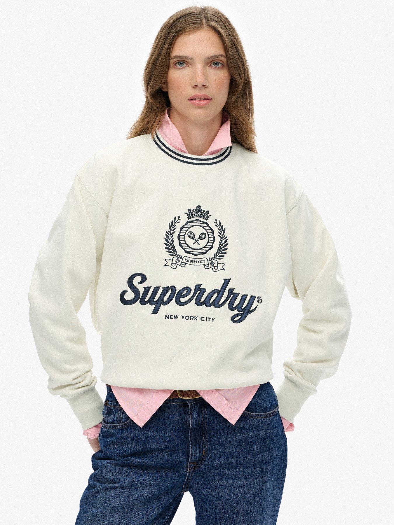 Superdry Country Club Loose Crewneck Sweatshirt - Off  White