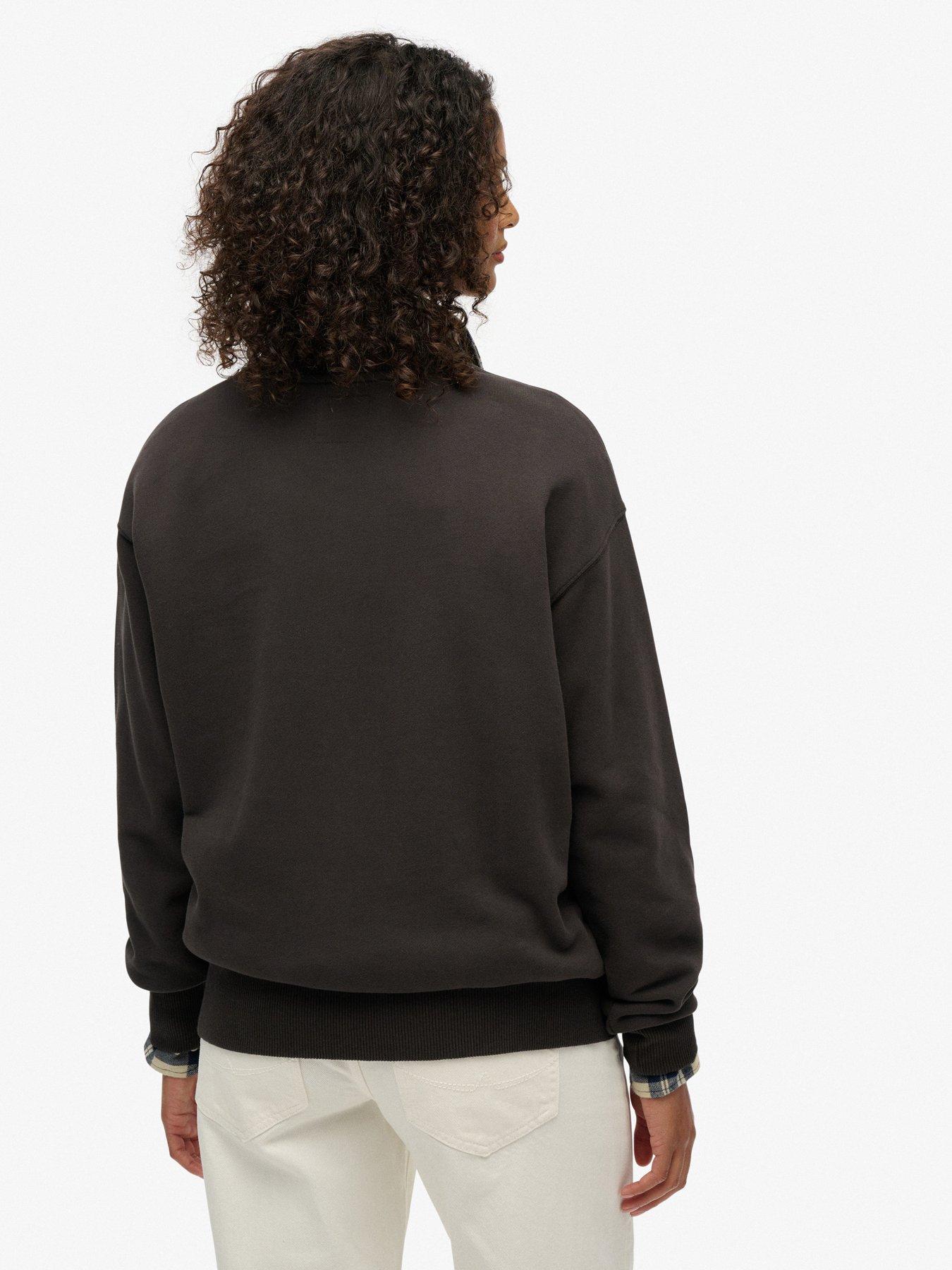  image of superdry-embellished-vl-loose-crew-bison-black