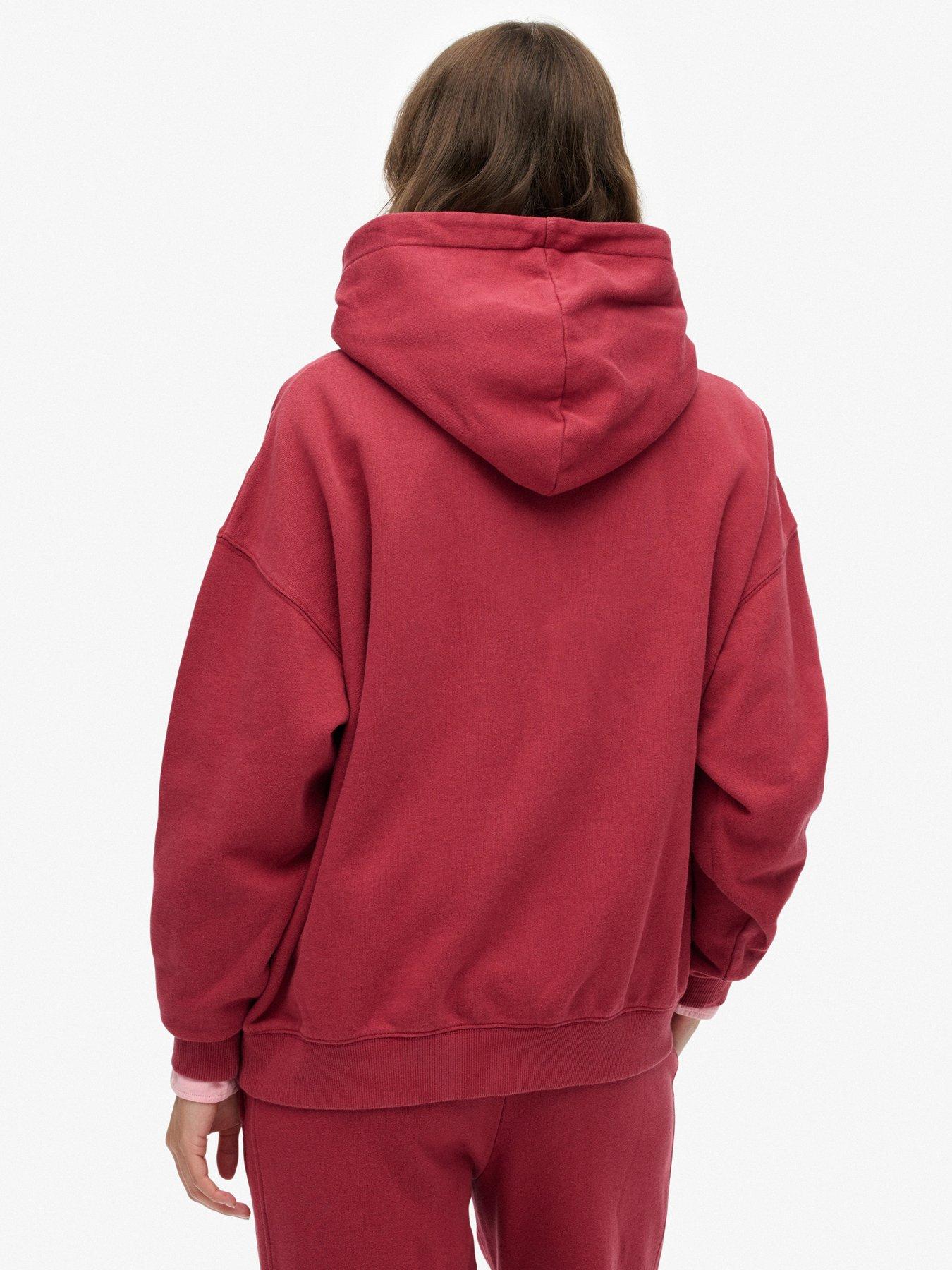  image of superdry-athletic-essentials-relax-hood-bordeaux-red