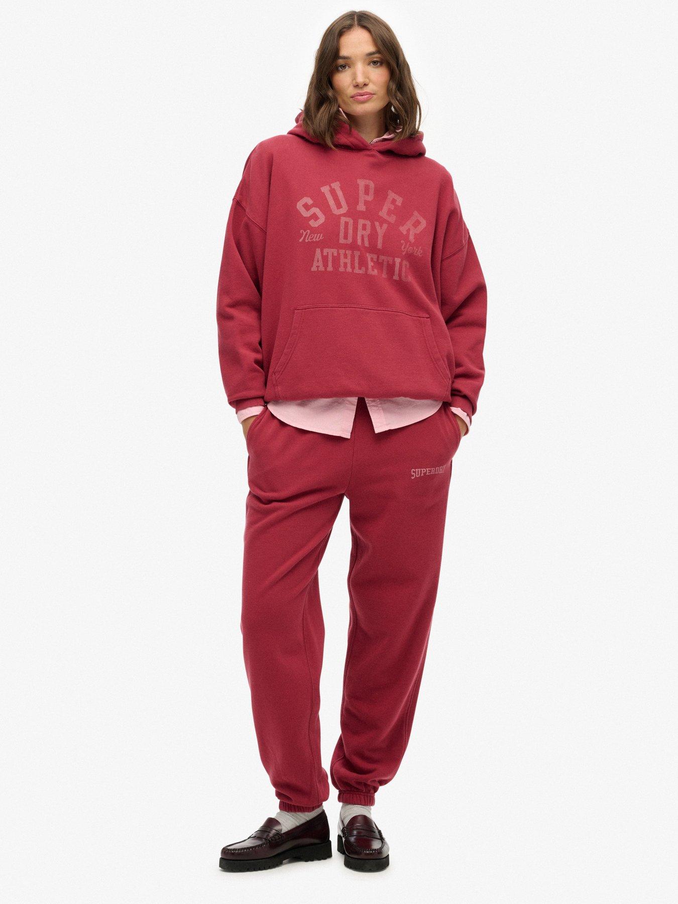  image of superdry-athletic-essentials-relax-hood-bordeaux-red