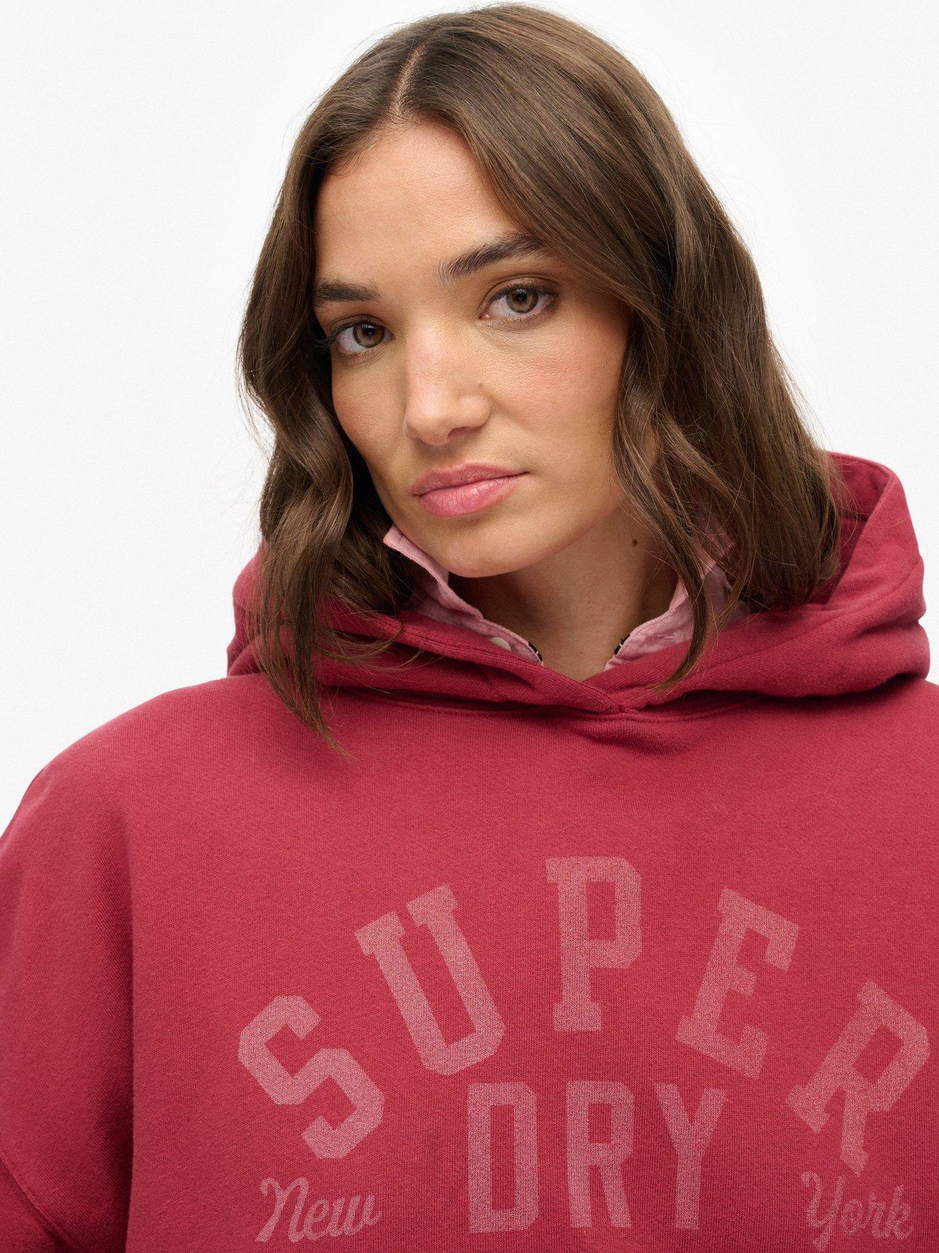 image of superdry-athletic-essentials-relax-hood-bordeaux-red