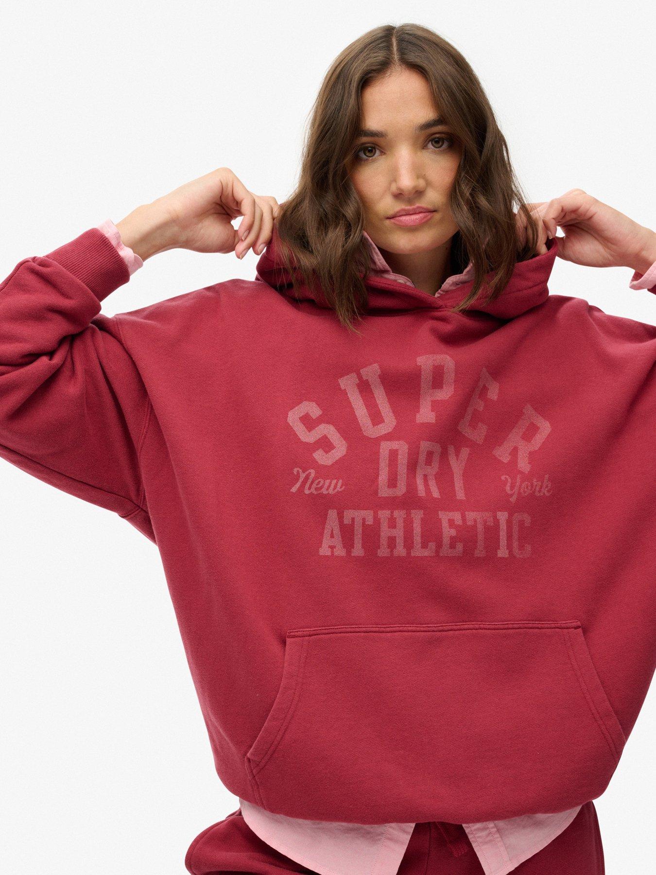  image of superdry-athletic-essentials-relax-hood-bordeaux-red