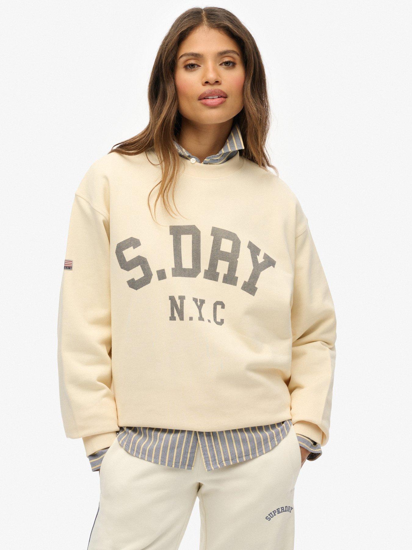 Superdry Athletic Slouchy Crew - Desert Bone Off White