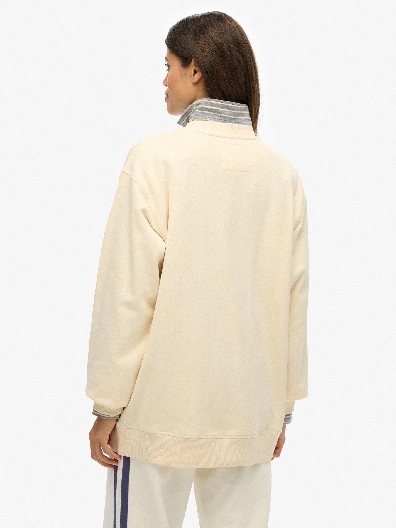 Image 2 of 5 of Superdry Athletic Slouchy Crew - Desert Bone Off White