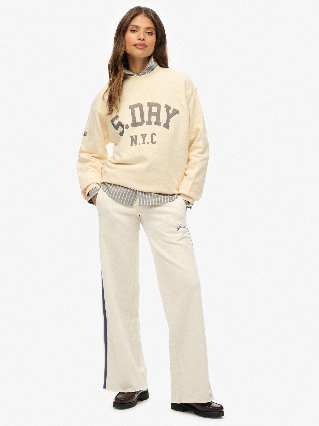 Image 3 of 5 of Superdry Athletic Slouchy Crew - Desert Bone Off White