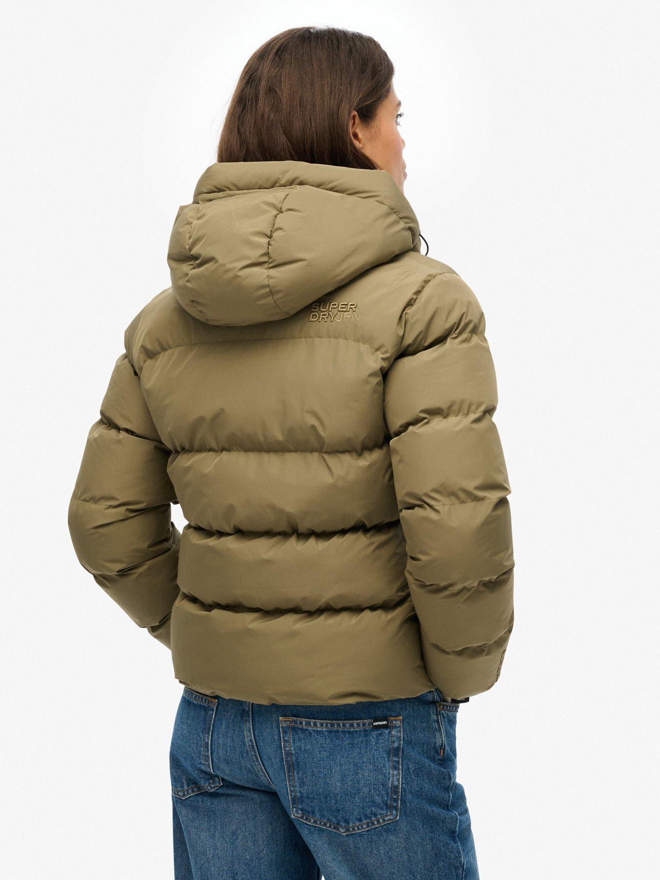  image of superdry-hooded-sports-puffer-jacket-khaki-green