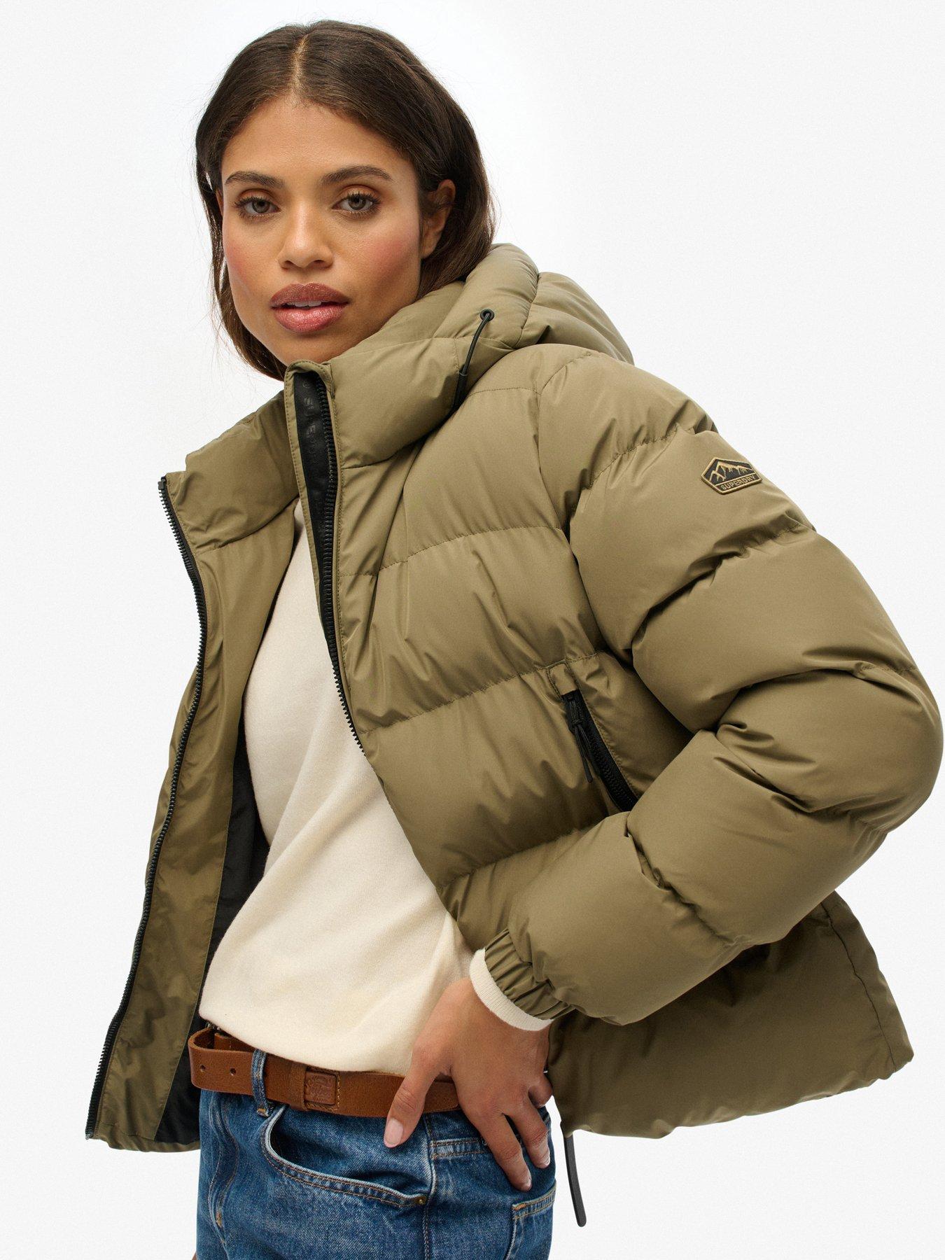  image of superdry-hooded-sports-puffer-jacket-khaki-green