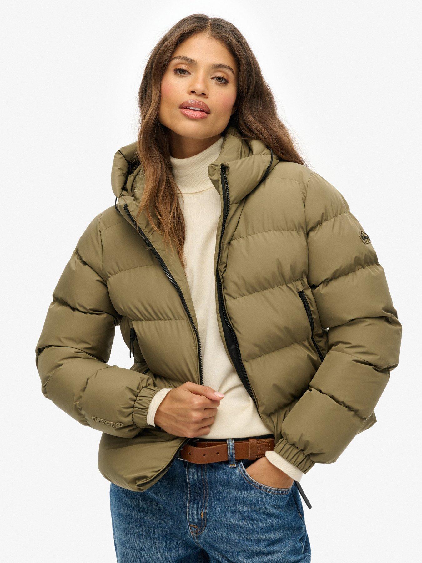  image of superdry-hooded-sports-puffer-jacket-khaki-green