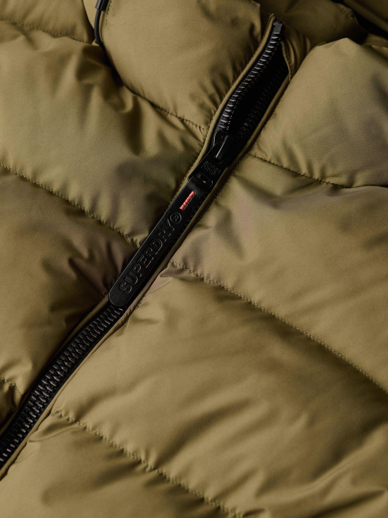  image of superdry-hooded-sports-puffer-jacket-khaki-green