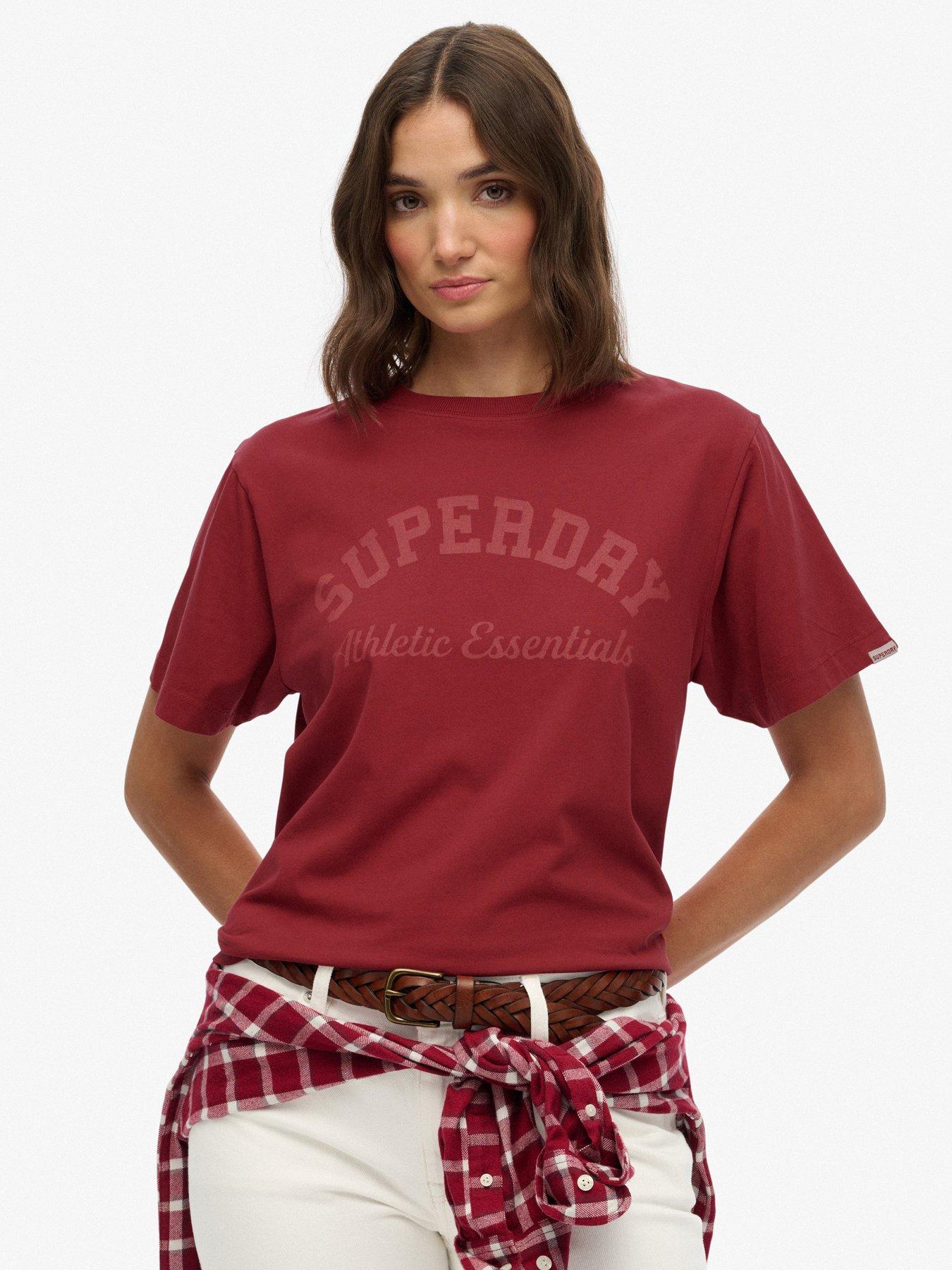 Superdry Athletic Essentials Loose T-Shirt - Bordeaux Red