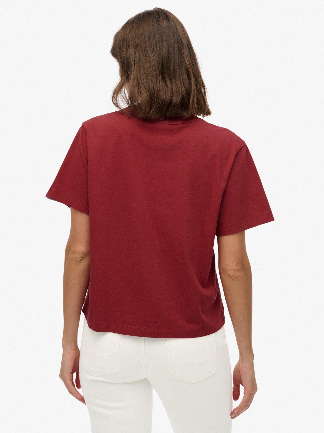 Image 2 of 5 of Superdry Athletic Essentials Loose T-Shirt - Bordeaux Red
