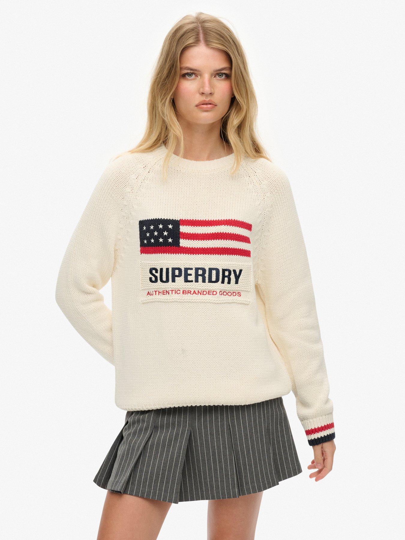 Superdry Americana Crew Knit - Ecru